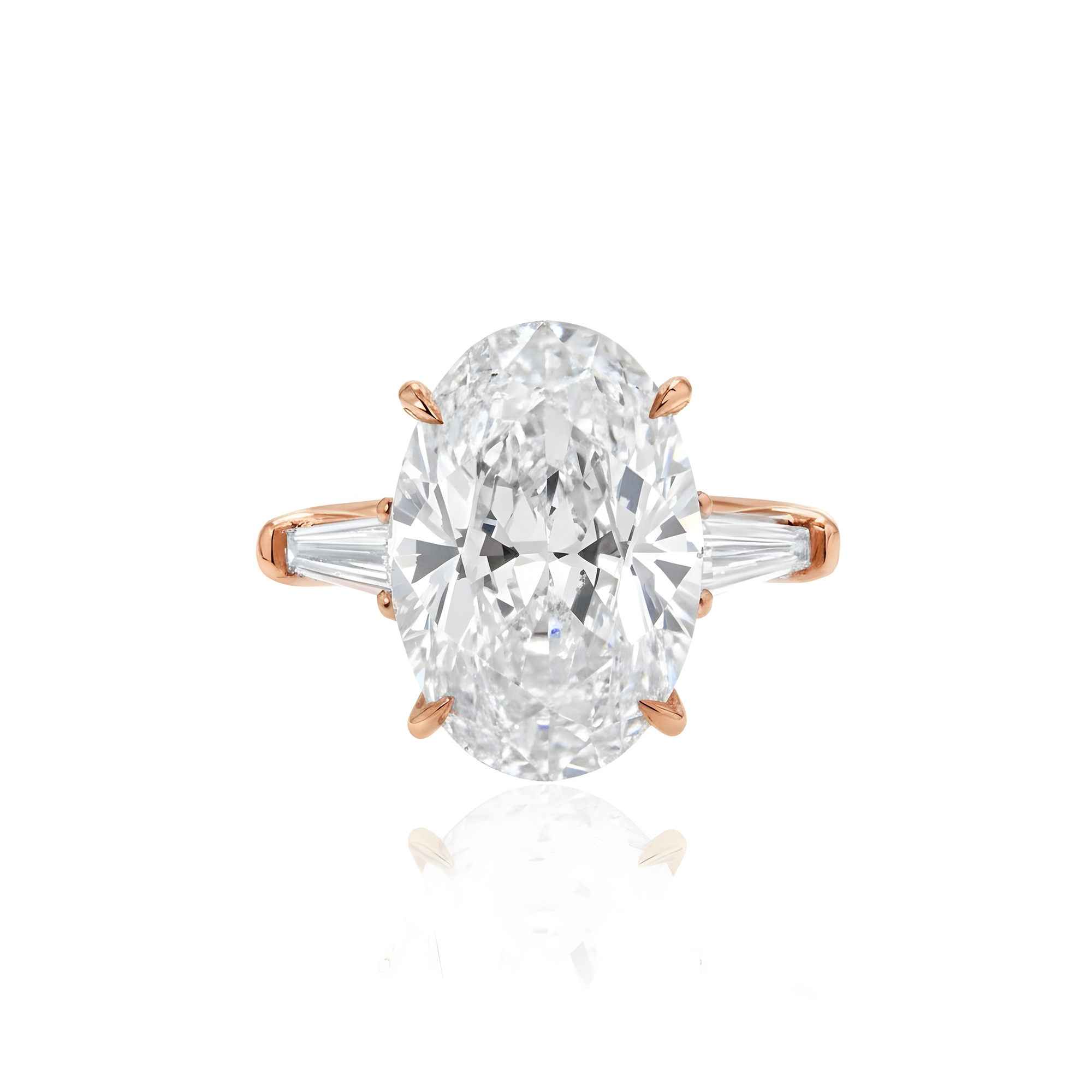 GIA Platinum 8.02ct Oval Cut Triple Diamond Engagement Ring 8.39ctw
