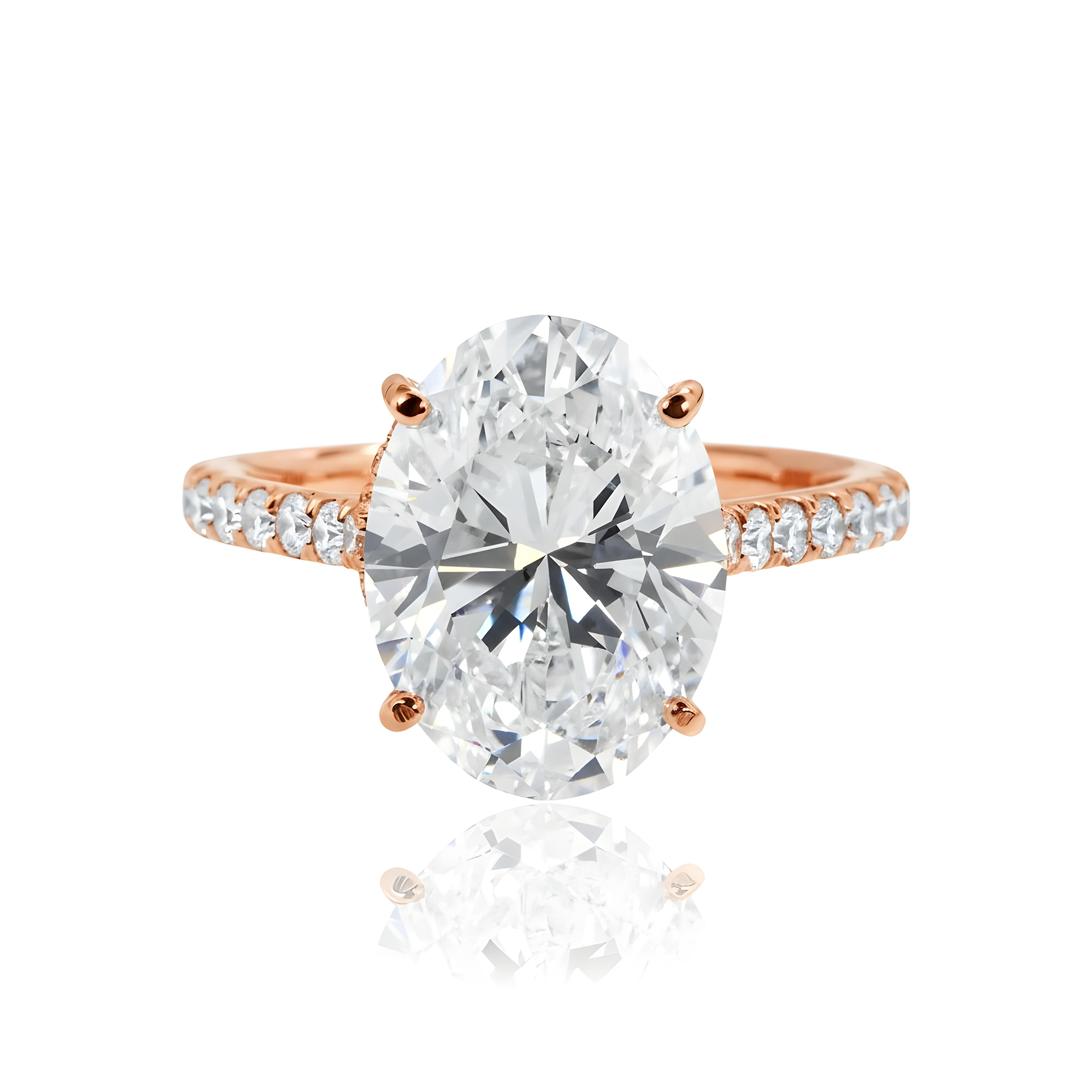 GIA 18K White Gold 5.02ct Oval Cut Diamond Engagement Ring 5.77ctw