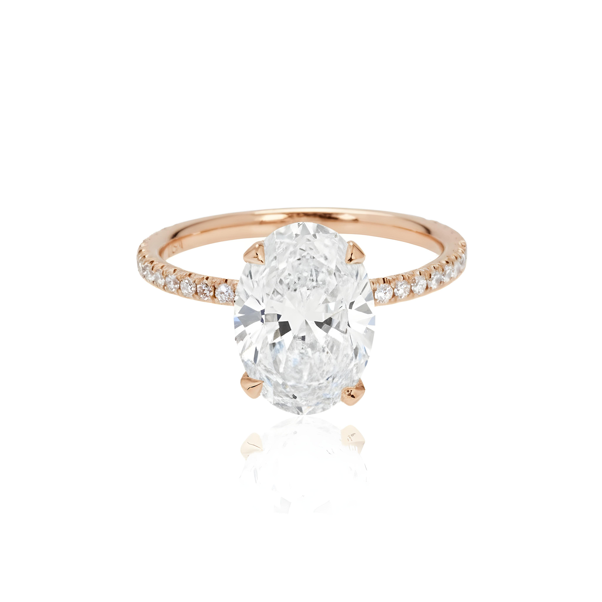 GIA Platinum 2.63ct Oval Cut Diamond Engagement Ring 2.63ctw