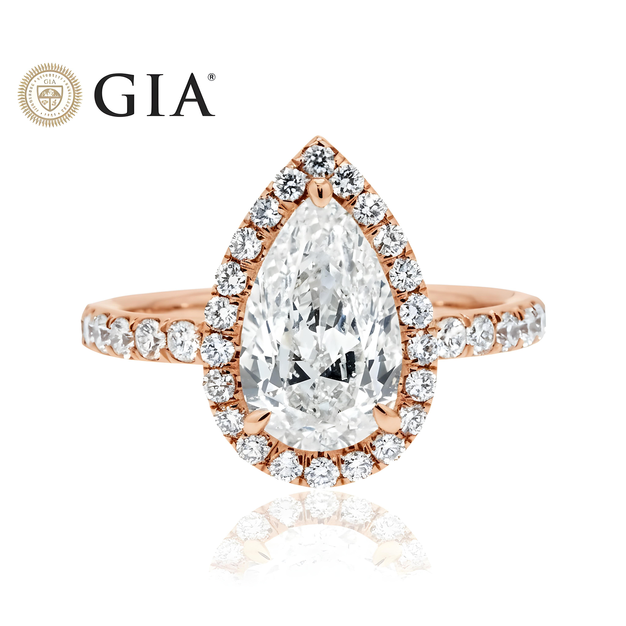 GIA Platinum 2.90ct Internally Flawless Pear Cut Diamond Engagement Ring 3.10ctw