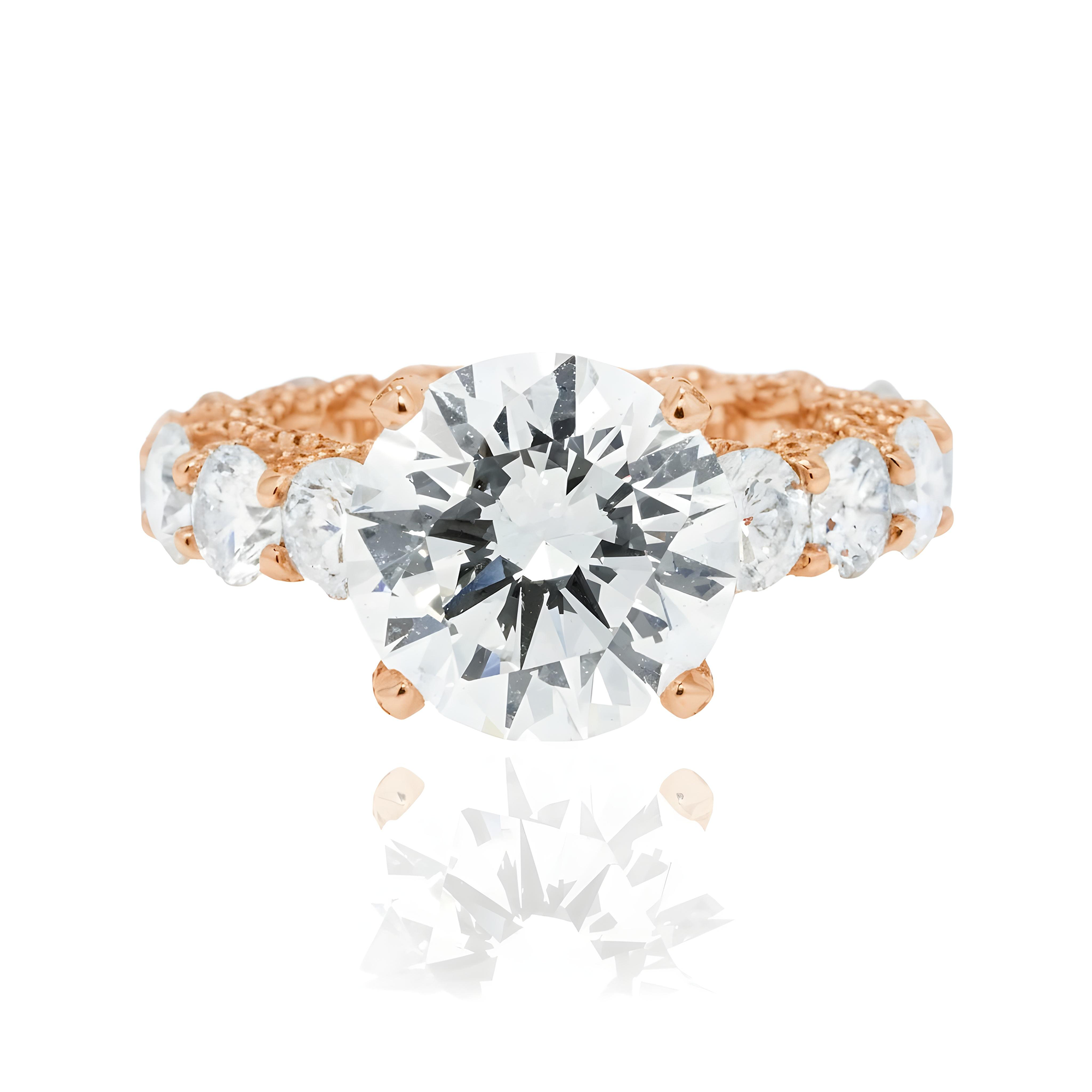 GIA 18K White Gold 5.44ct Round Diamond Engagement Ring 11.18ctw