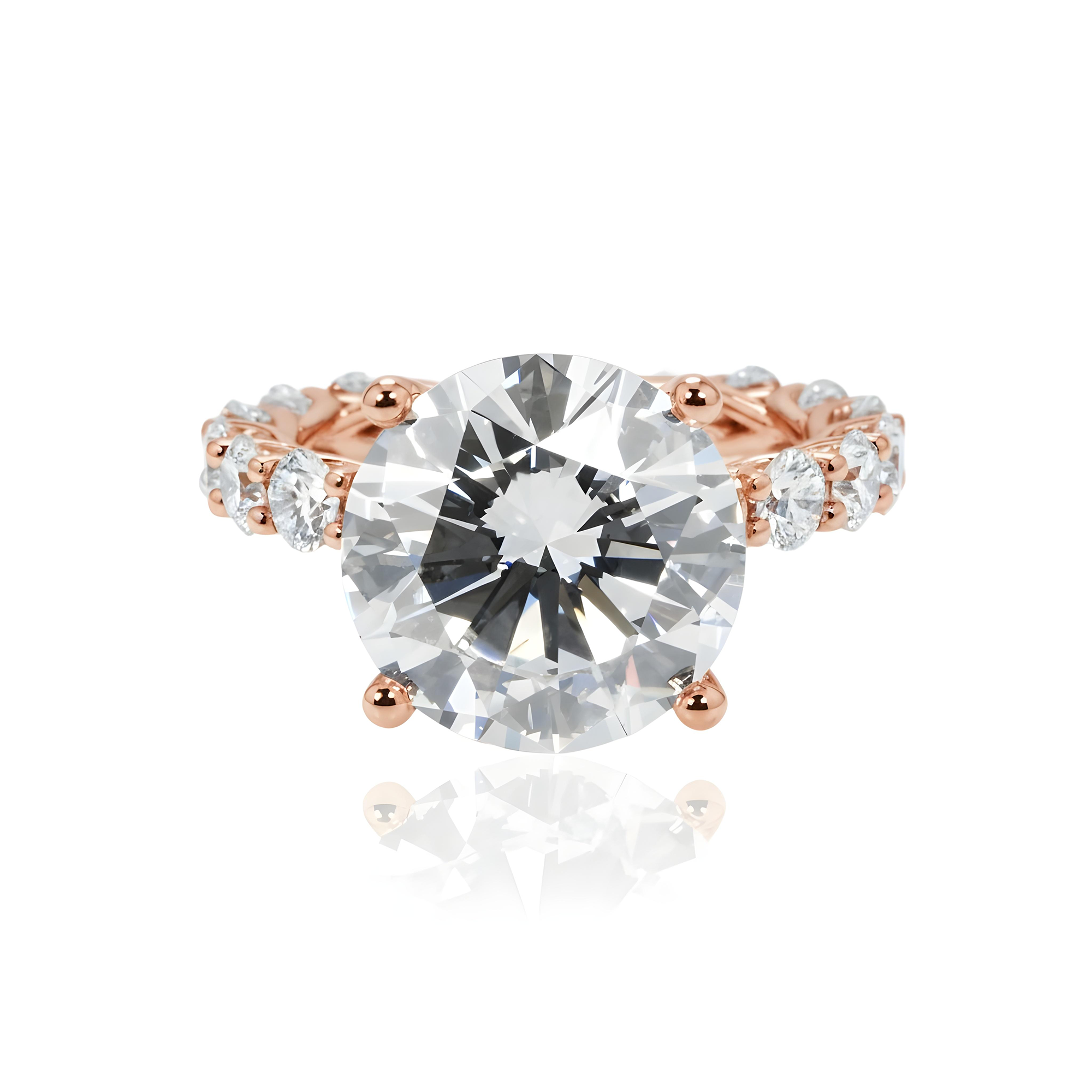 GIA 18K White Gold 7.06ct Round Diamond Engagement Ring 9.81ctw