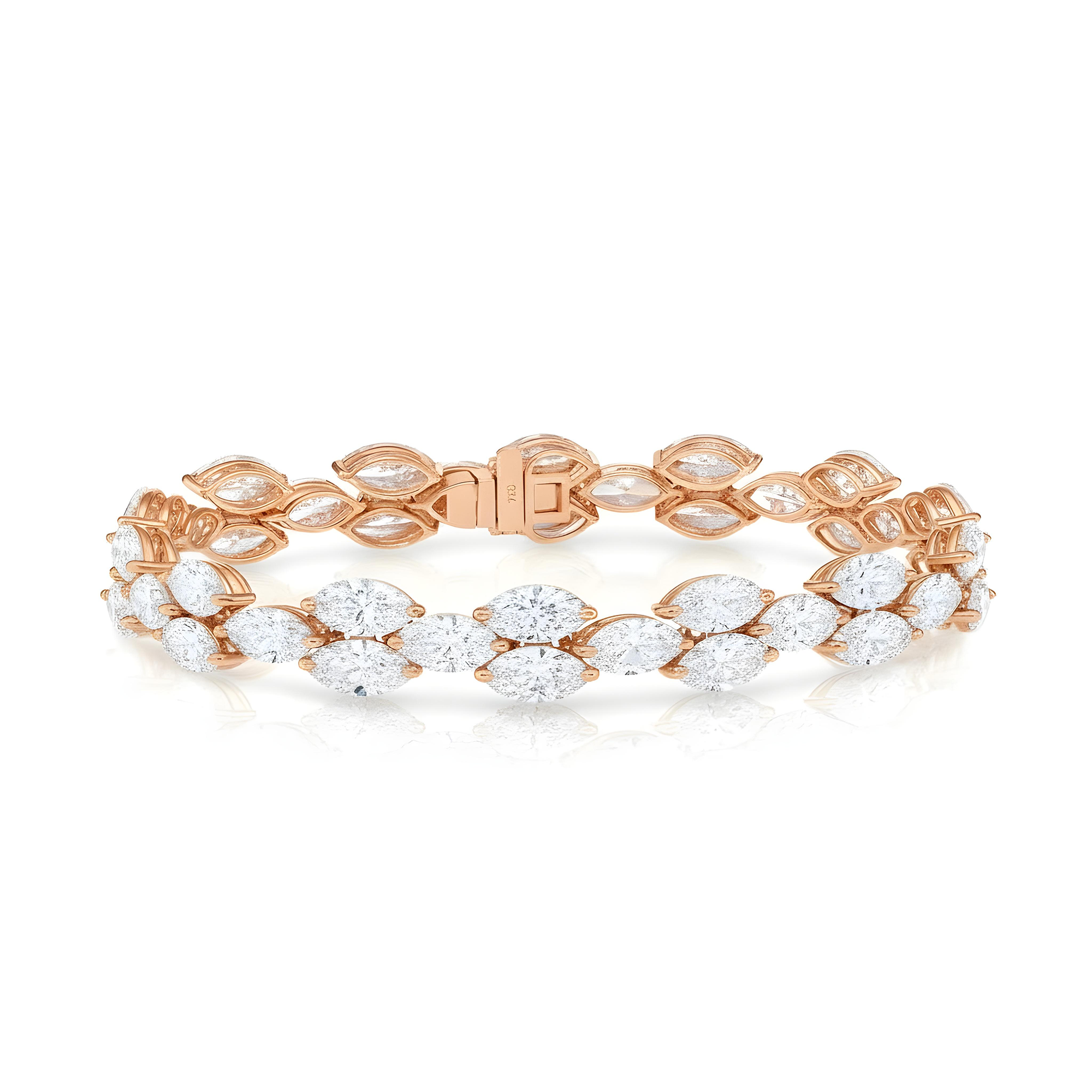 18K White Gold Marquise Diamond bracelet 17.83ct
