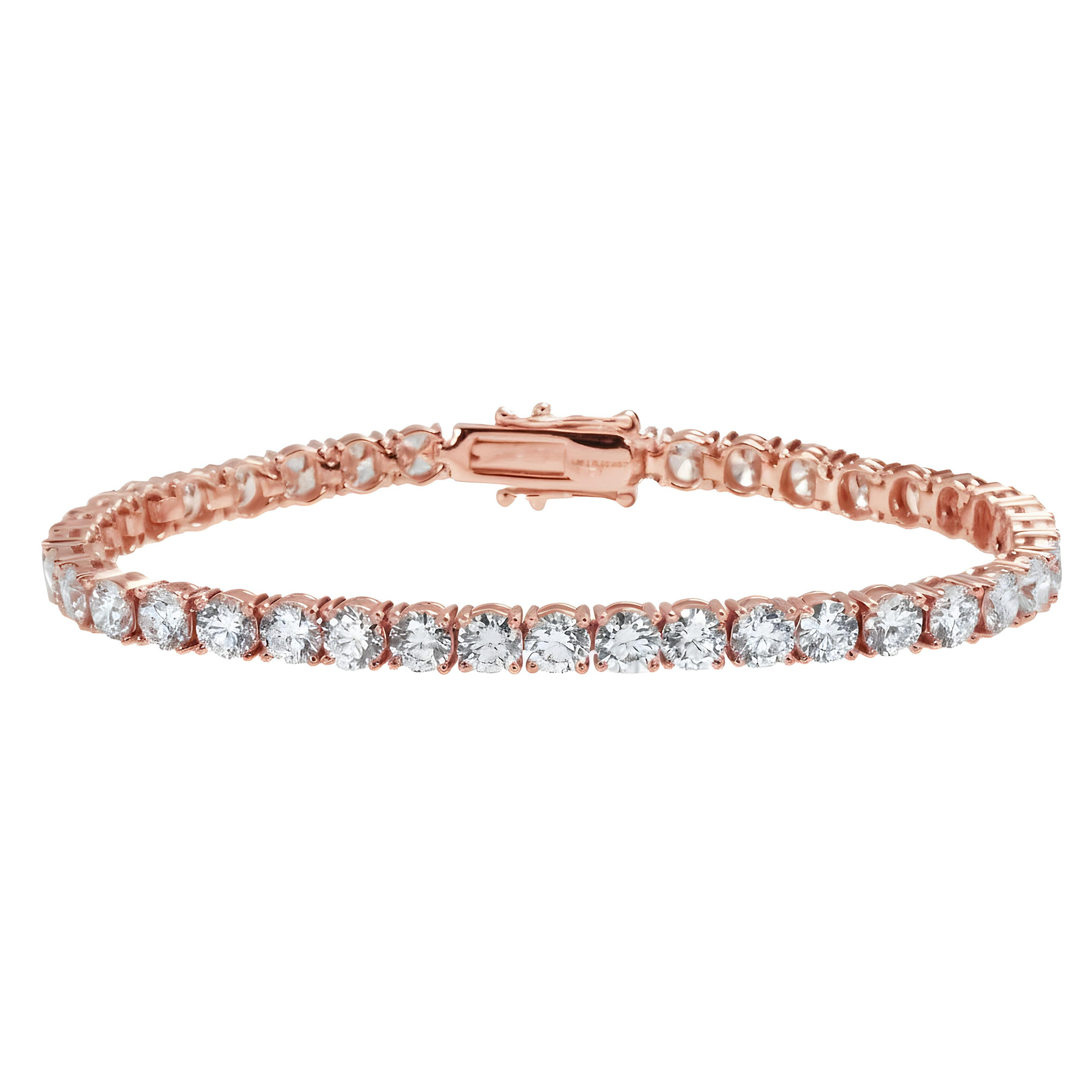 14K White Gold Round Diamond Tennis Bracelet 12.46ct