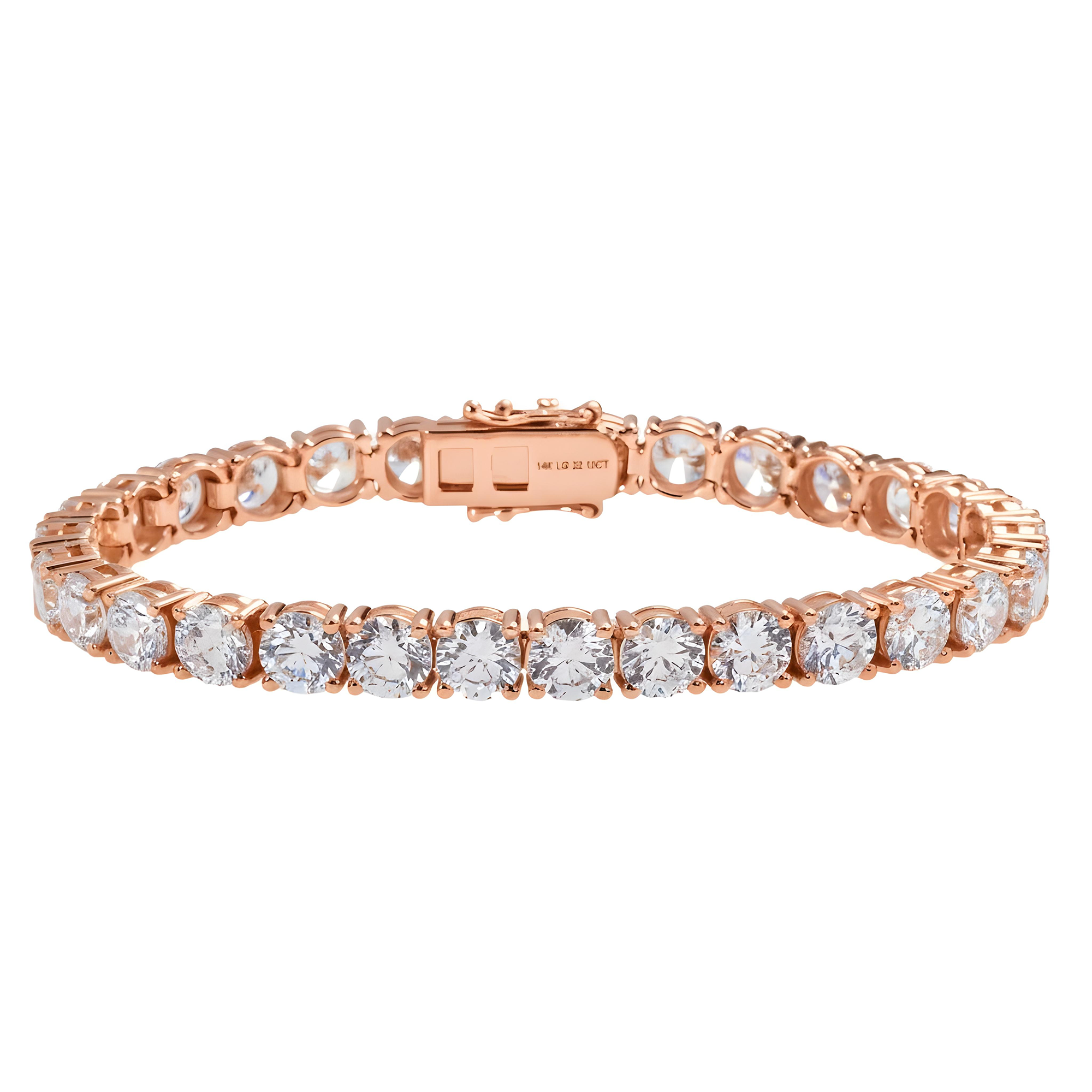 14K White Gold Round Diamond Tennis Bracelet 22.10ct