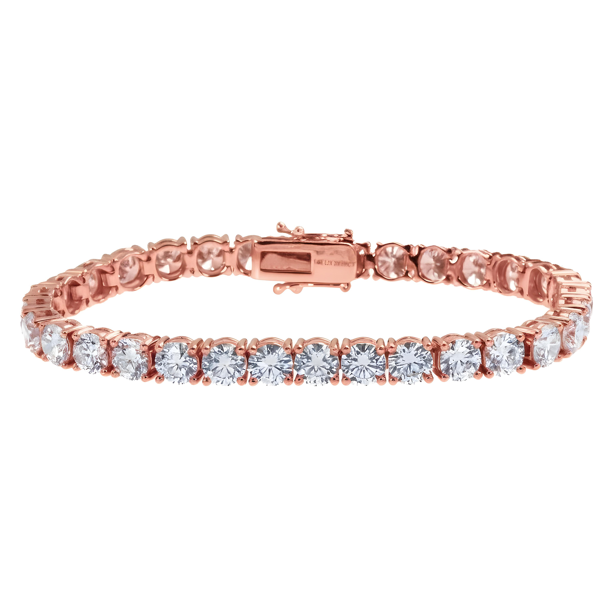 14K White Gold Round Diamond Tennis Bracelet 20.08ct