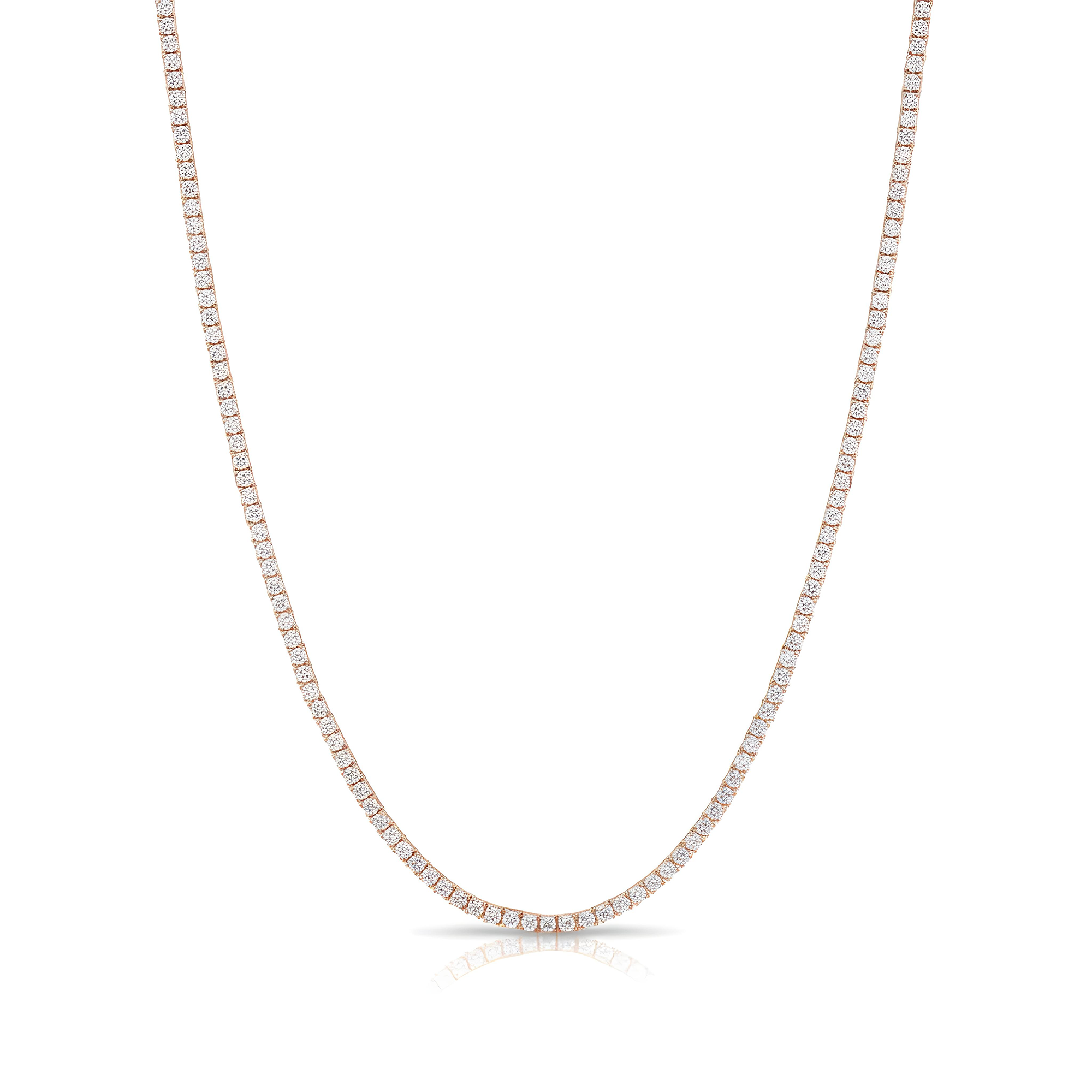 14K White Gold Diamond Tennis Chain 8.0ct