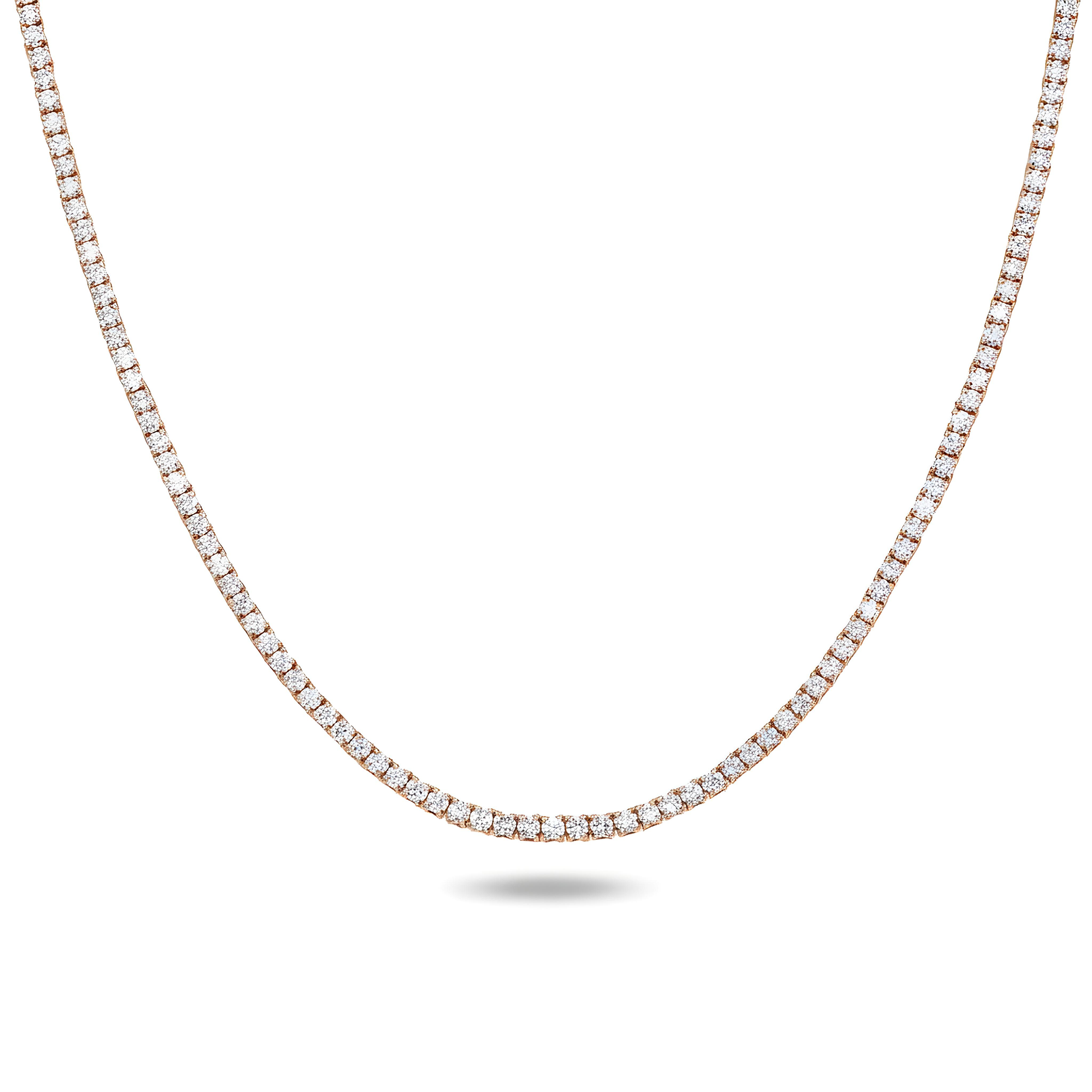 14K White Gold Round Diamond Tennis Chain 5.68ct (16"-24")