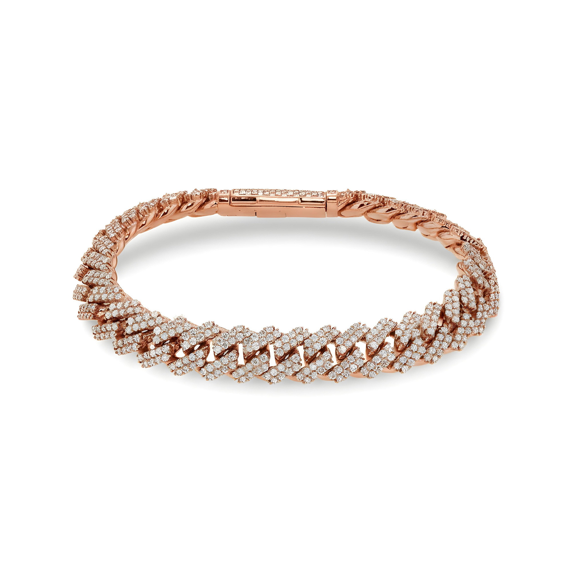 14K Yellow Gold 11mm Round Diamond Cuban Link Bracelet 9.0ct