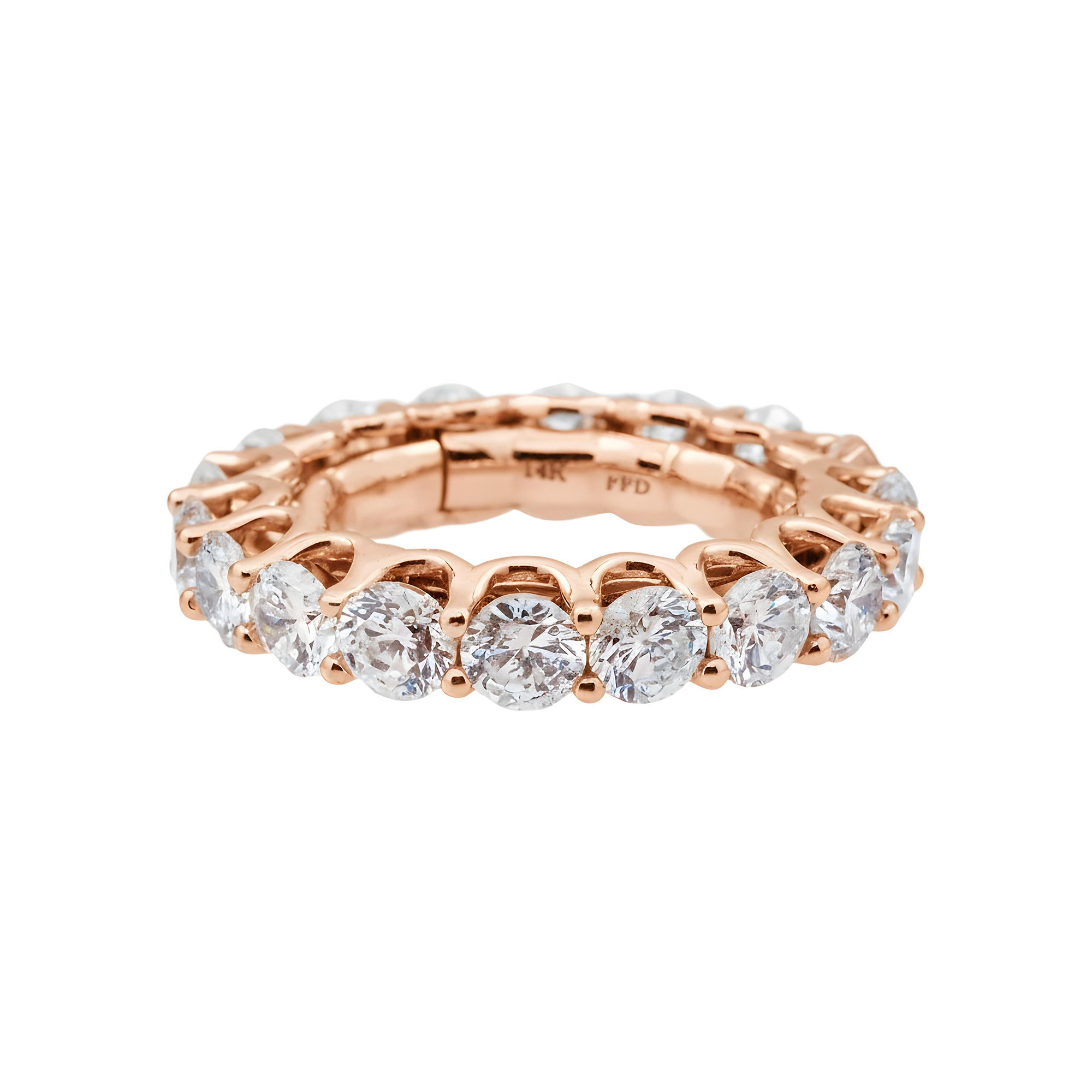 14K White Gold Round Diamond Eternity Ring 5.95ct (Size 8)
