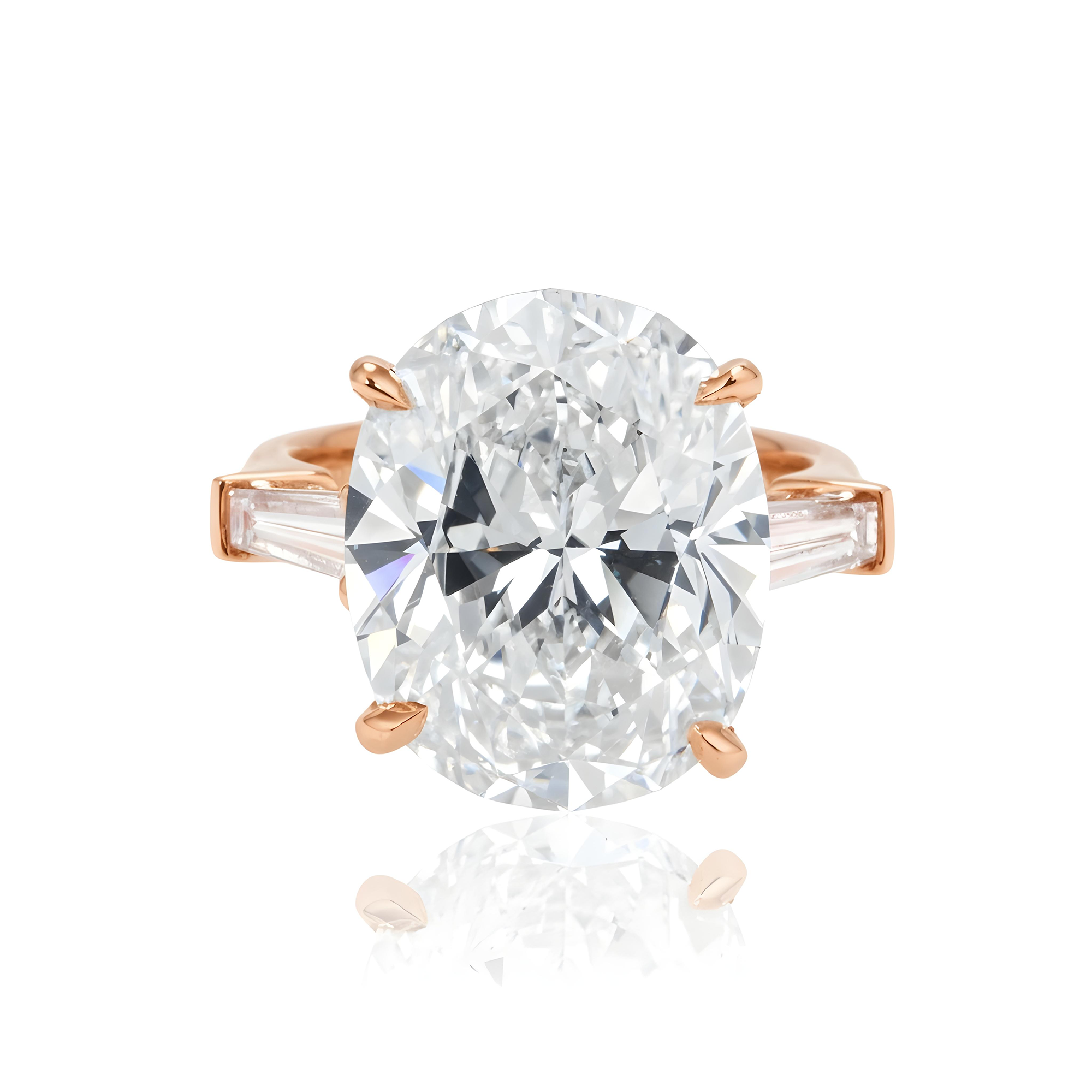 GIA Platinum 13.28ct Oval Cut Diamond Engagement Ring 14.04ctw