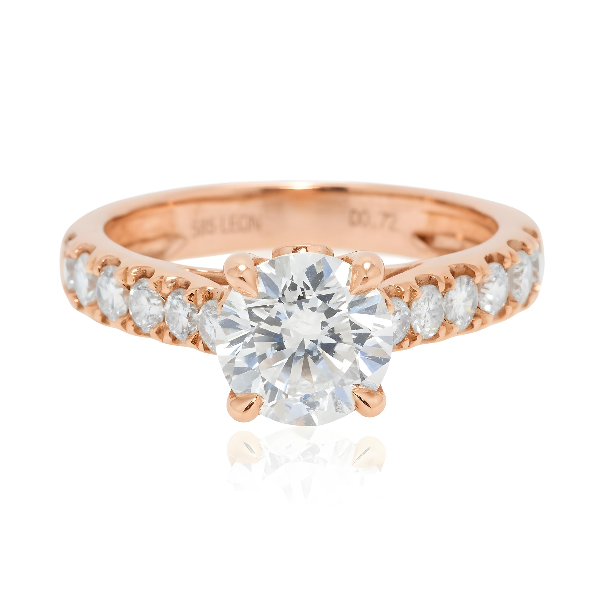 14K White Gold 1.65ct Round Diamond Engagement Ring 2.37ctw