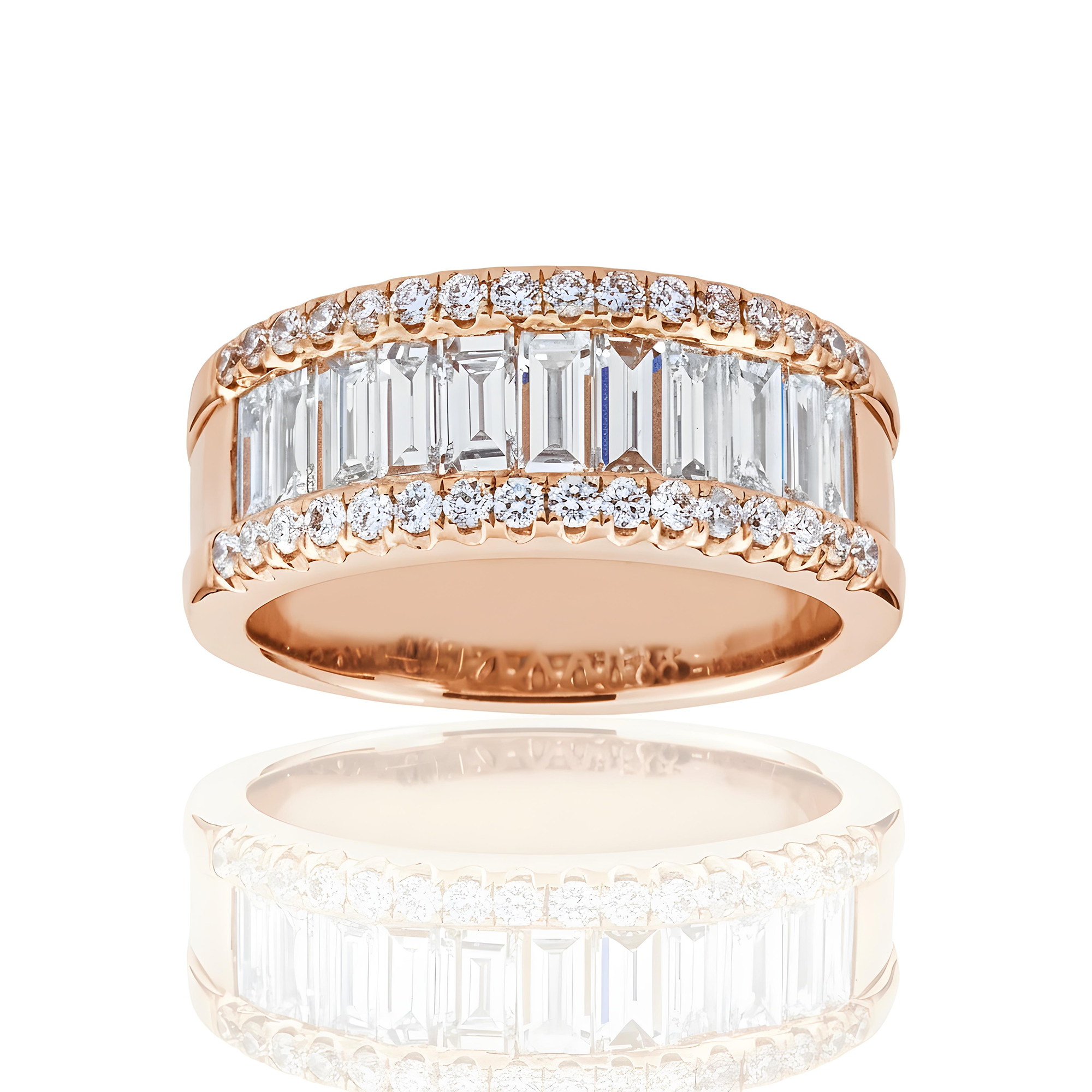 18K White Gold Round & Emerald Cut Diamond Ring 12.83ctw