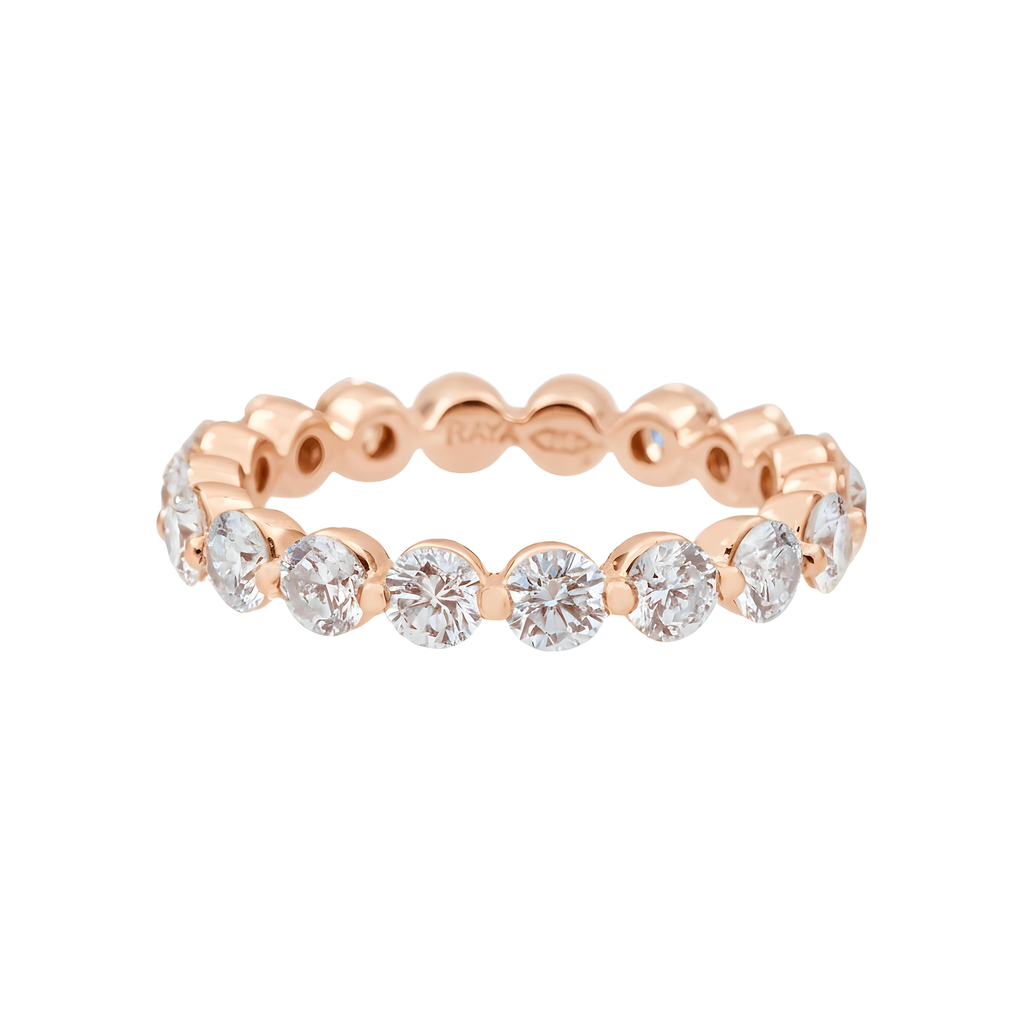 18K White Gold Round Diamond Eternity Ring 3.0ct (Size 7.5)