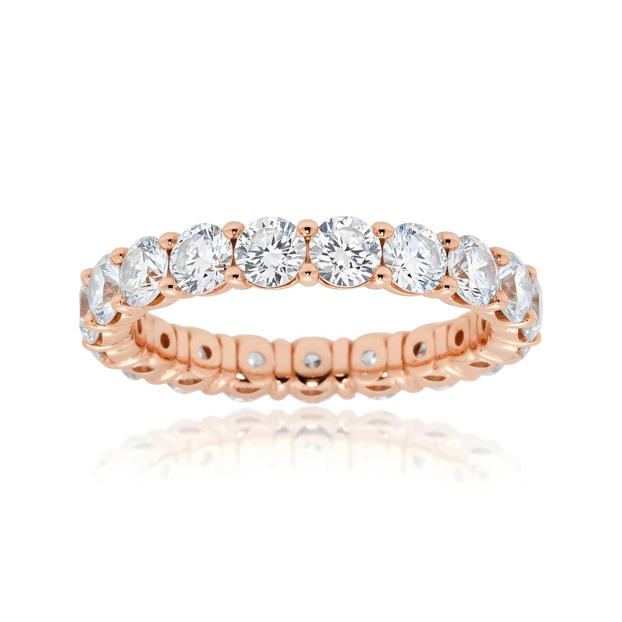 14K White Gold Round Diamond Eternity Ring 2.46ct (size 5.5)