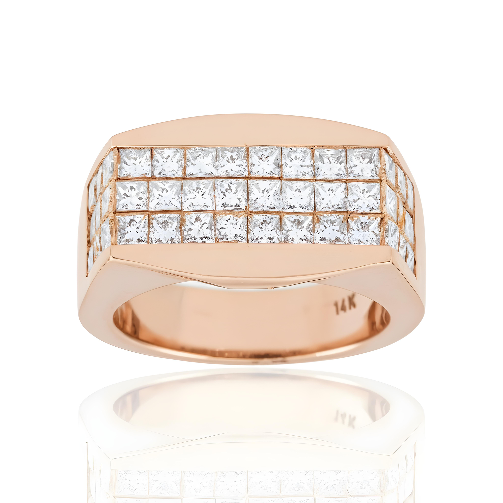 18K White Gold Princess Cut Diamond Ring 1.85ct