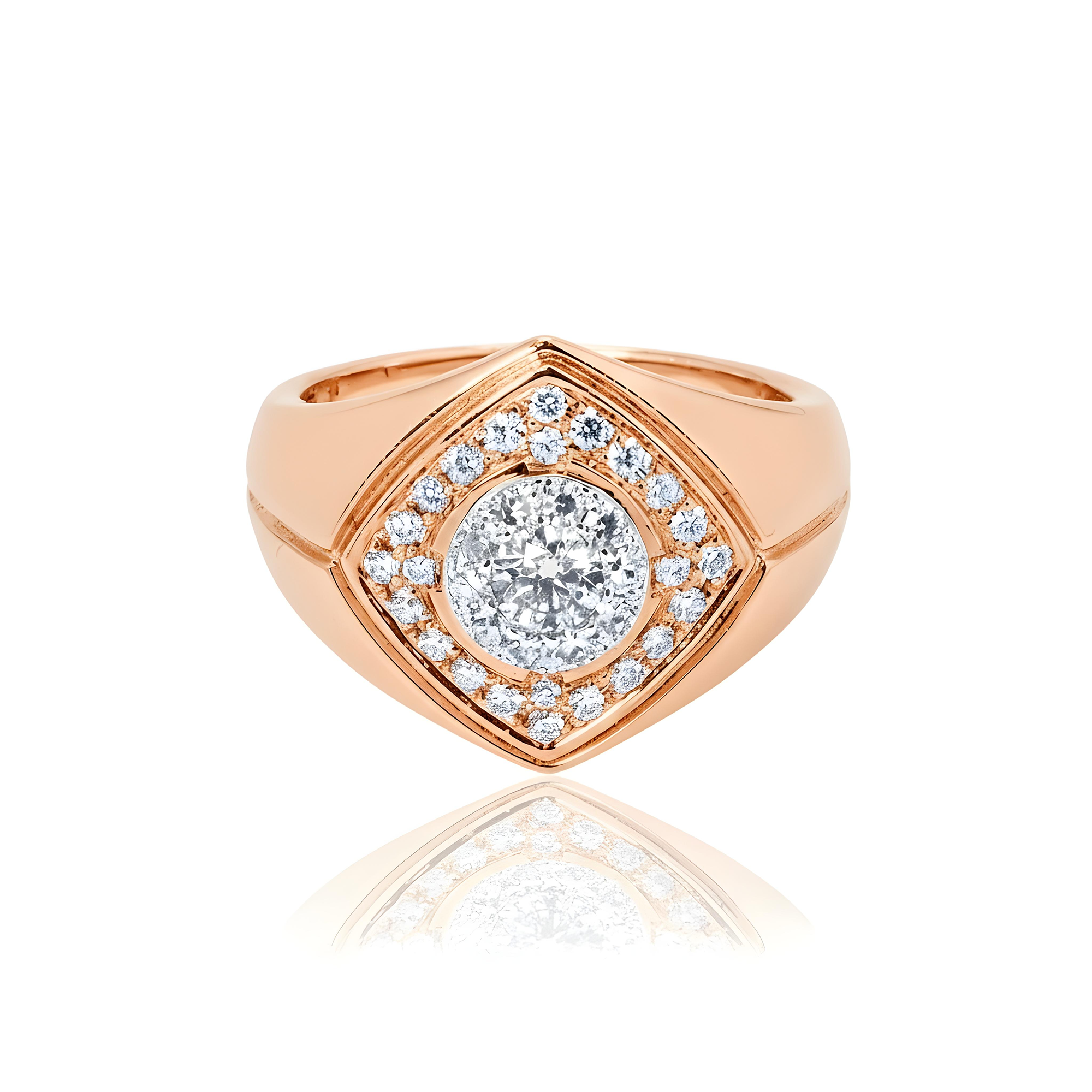 14K White Gold Round Diamond Cluster Ring 0.92ct