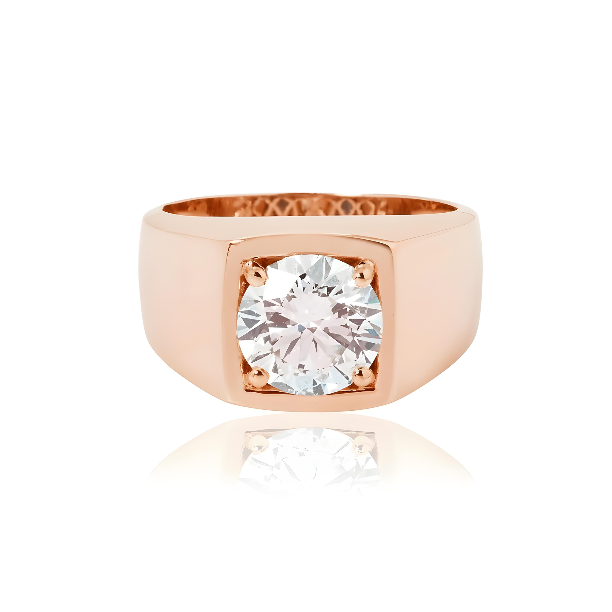 IGI 14K White Gold Solitaire Round Diamond Ring 3.04ct