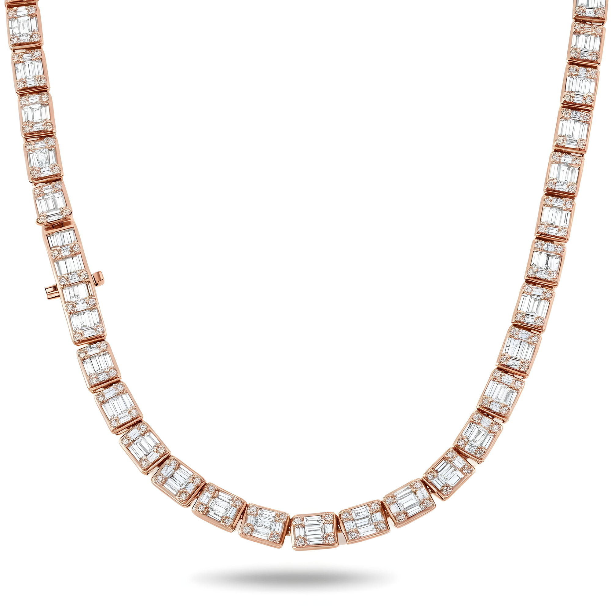 14K Yellow Gold Baguette & Round Diamond Chain 22.33