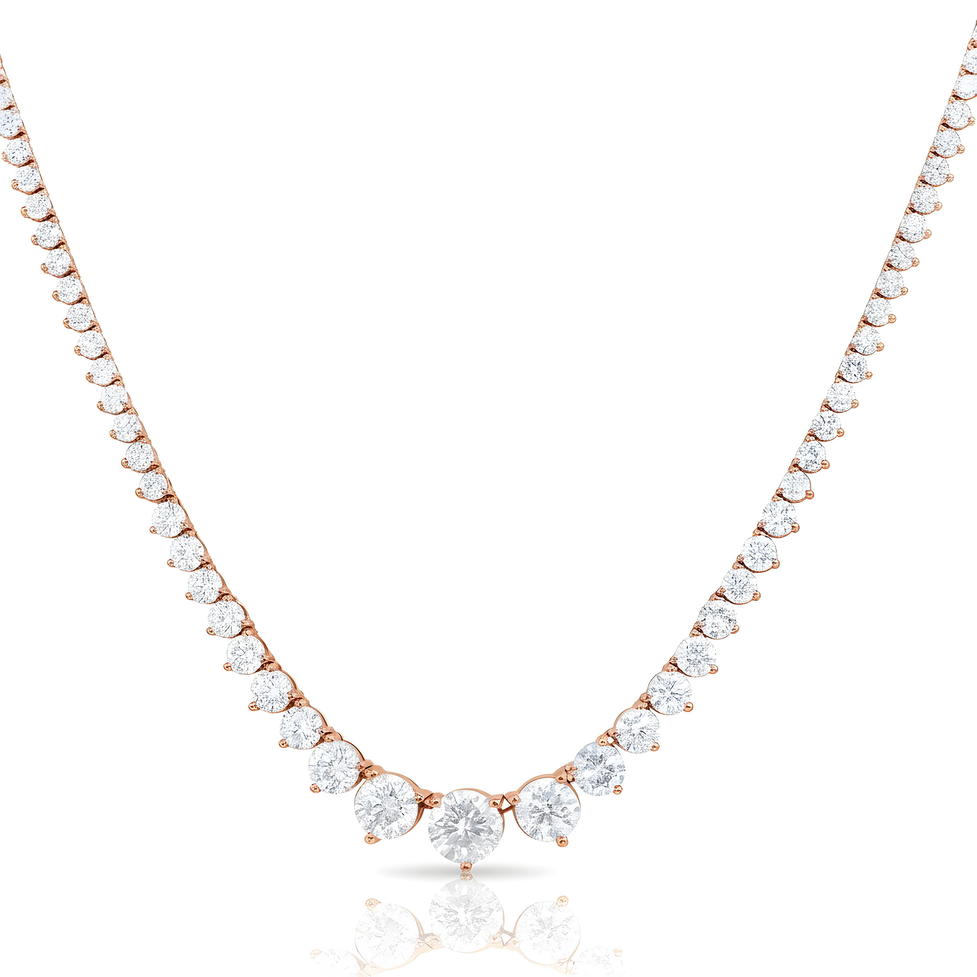 18K White Gold Graduated Diamond Tennis Chain 26.17ct