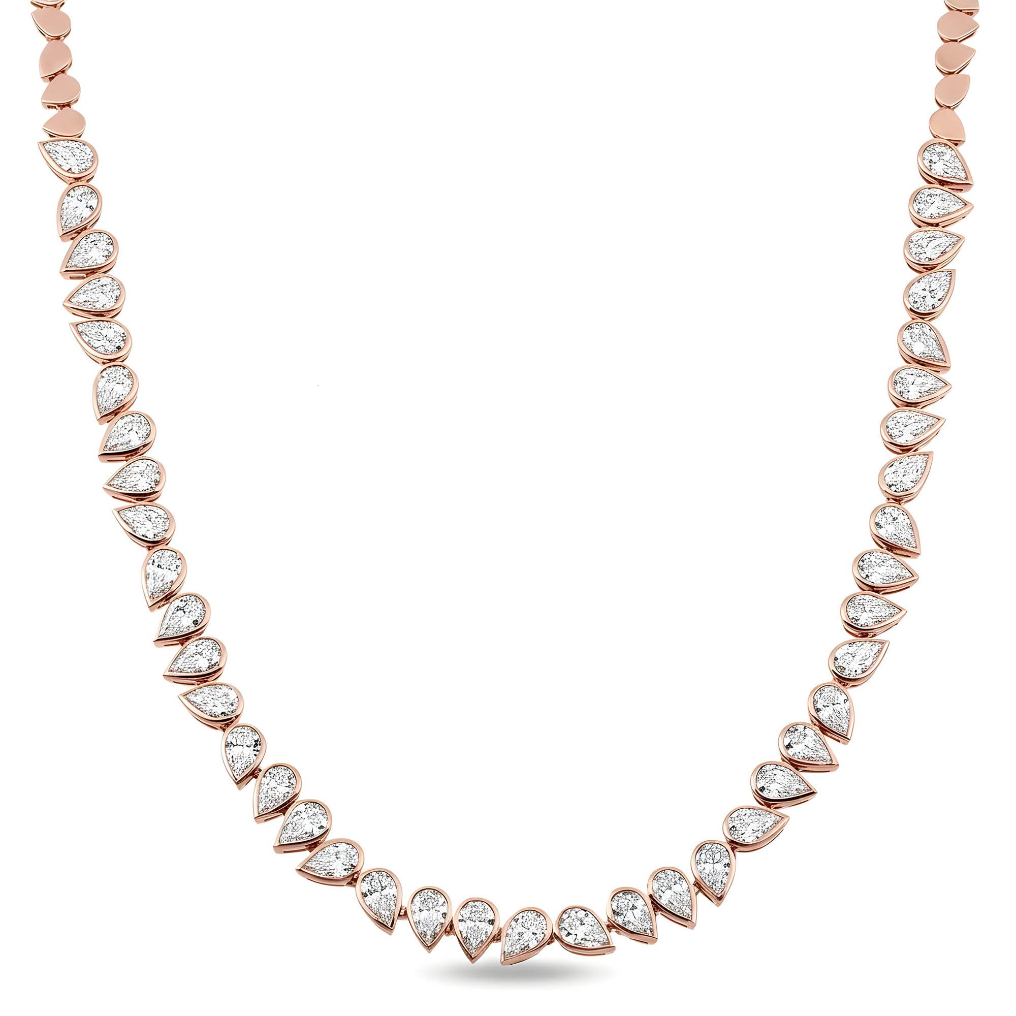 14K Yellow Gold Bezel Set Pear Cut Diamond Necklace 11.66ct