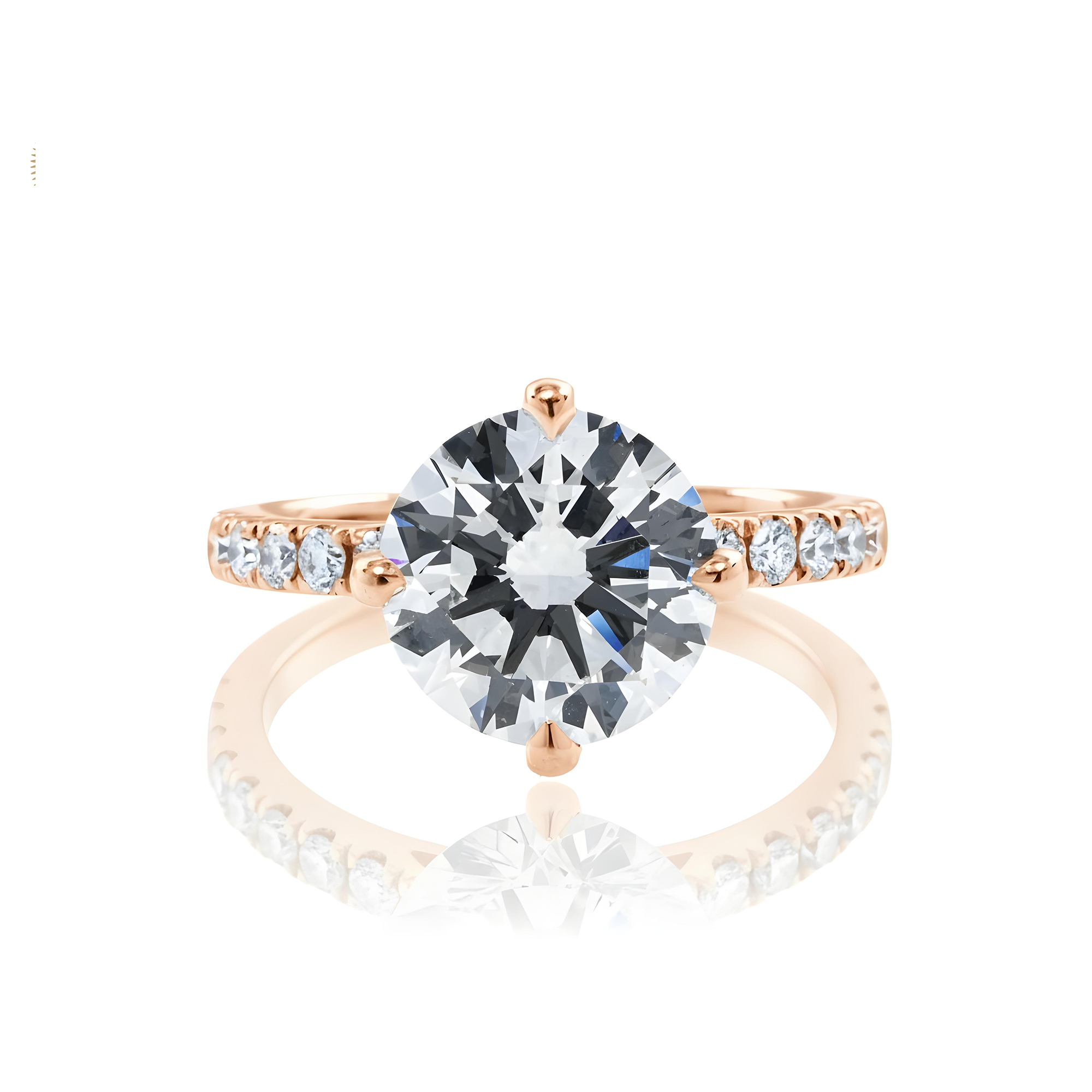 GIA 18K White Gold 4.02ct Round Diamond Engagement Ring 4.64ctw