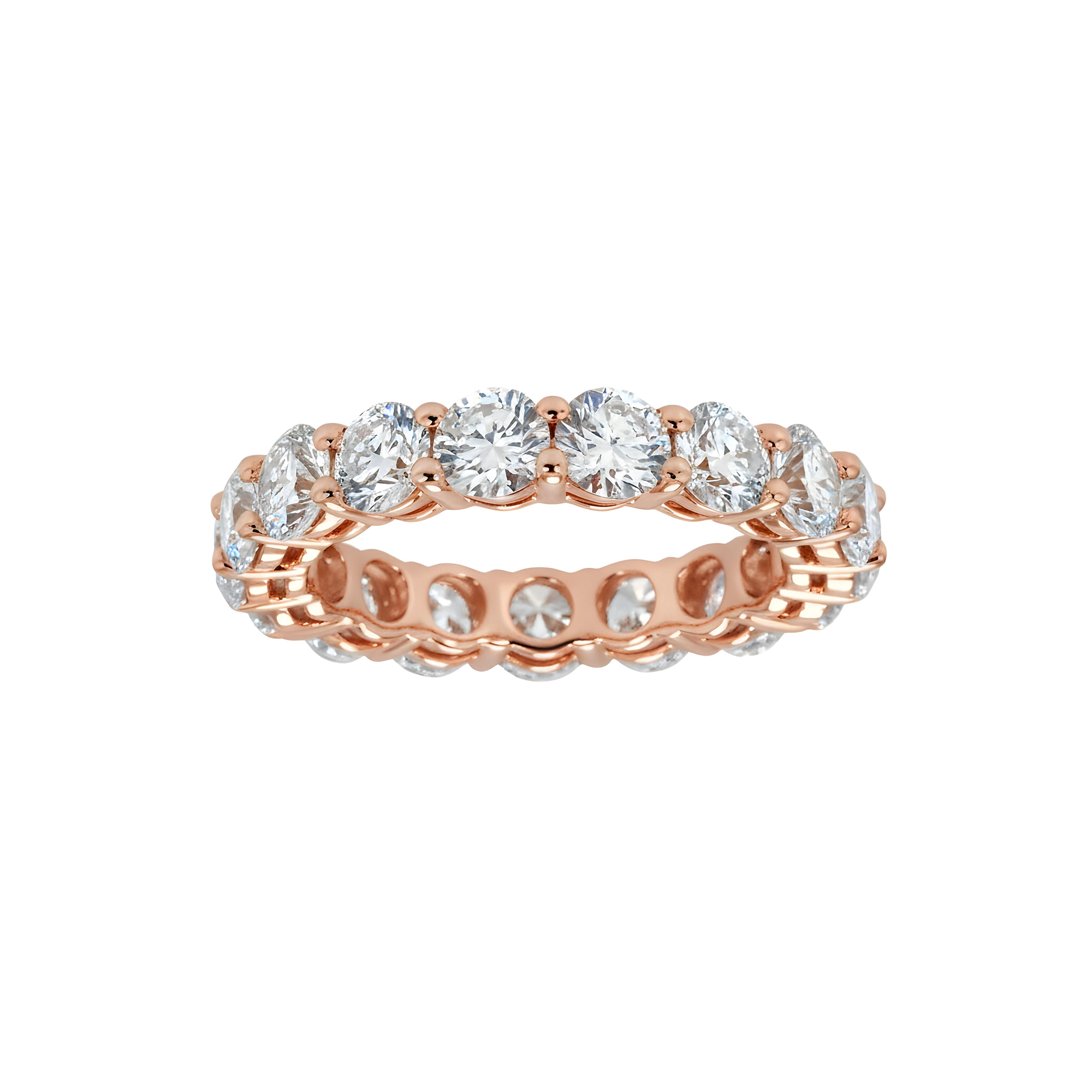 18K White Gold Round Diamond Eternity Ring 4.24ct (size 6-8)