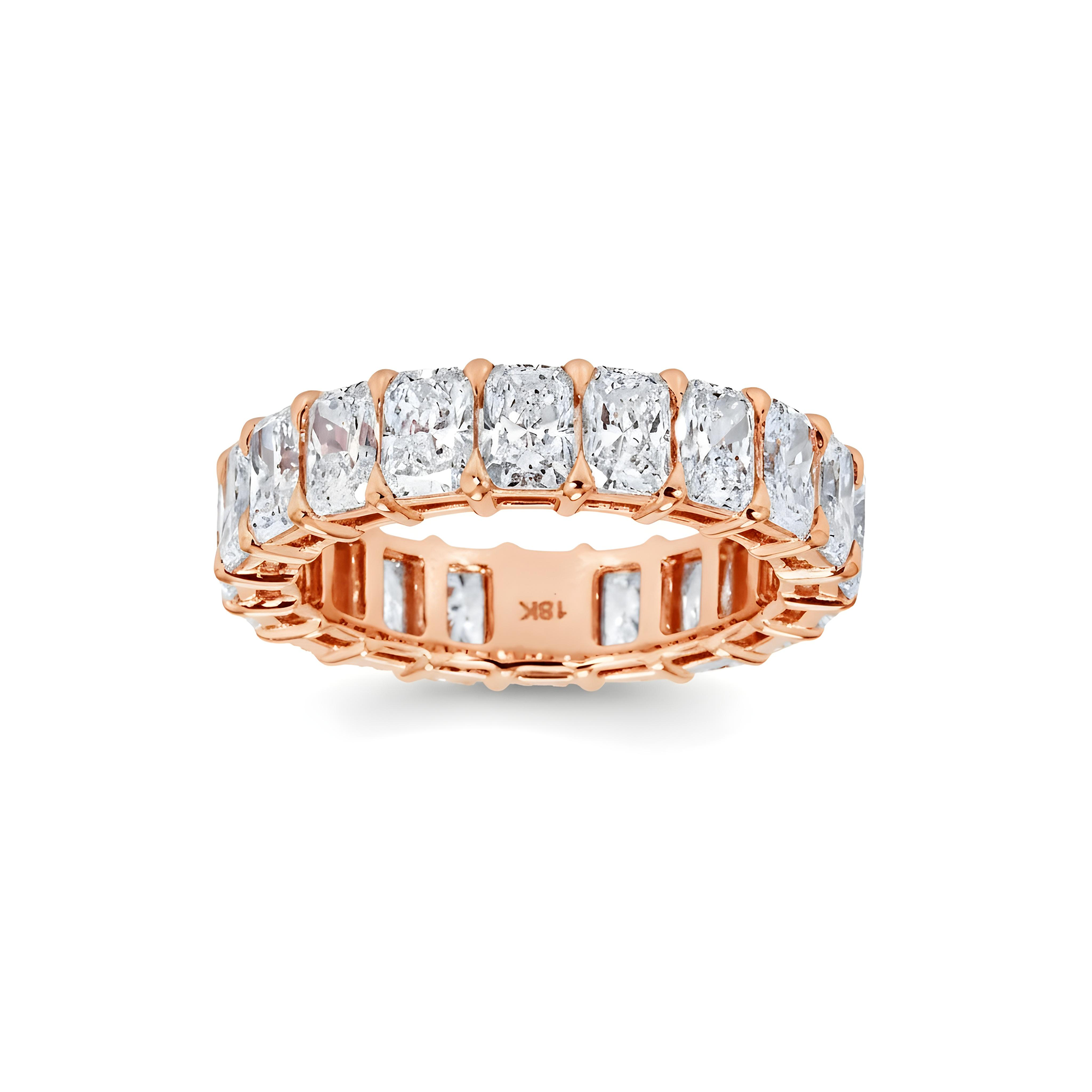 18K White Gold Radiant Cut Diamond Eternity Ring 4.88ct (size 6-8)
