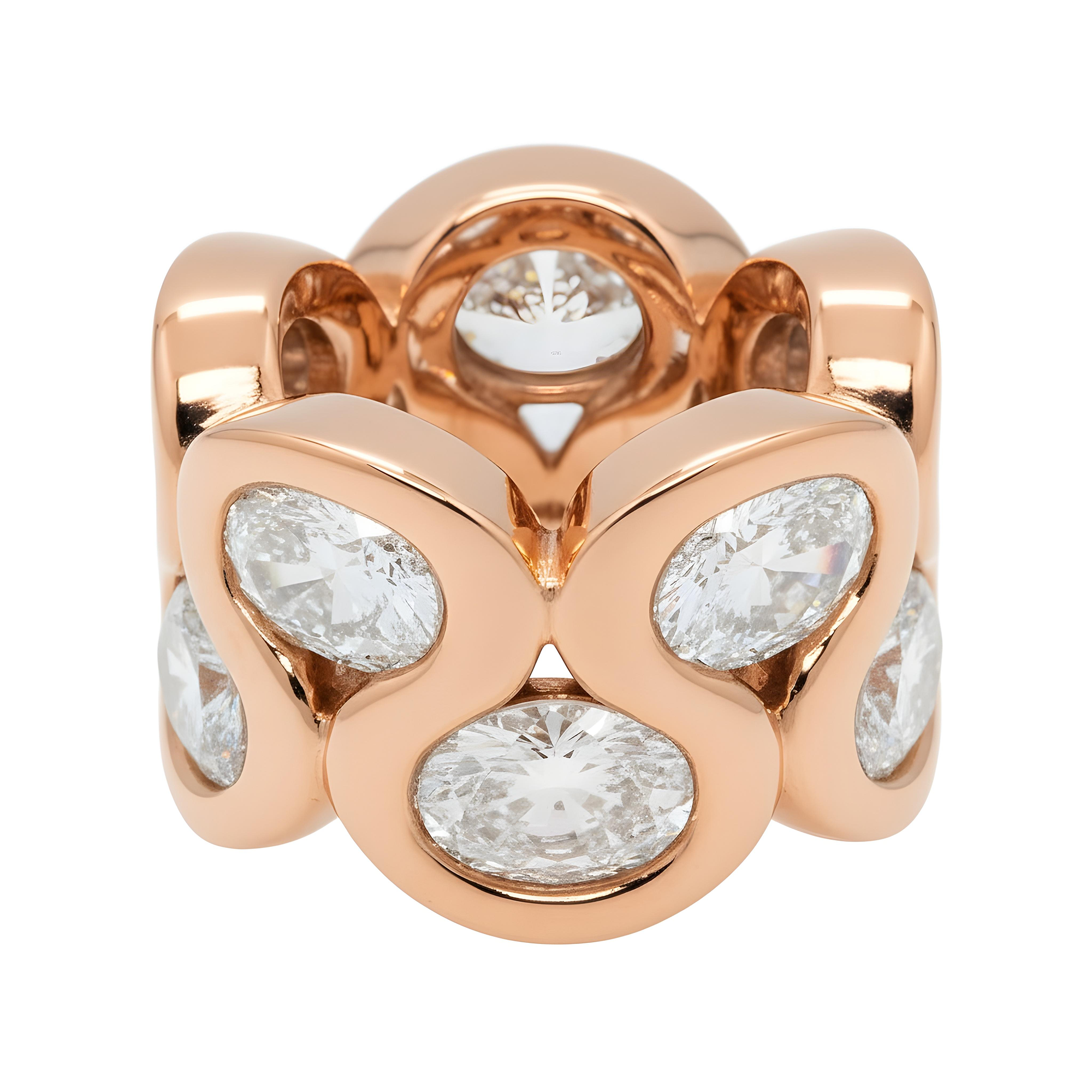 IGI 14K Yellow Gold Oval Diamond Honeycomb Ring 15.47ct