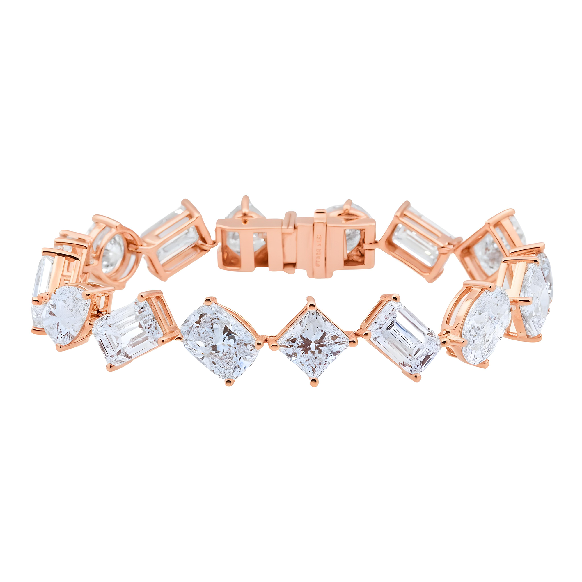 Platinum Multi Cut Diamond Satellite Bracelet 52.89ct