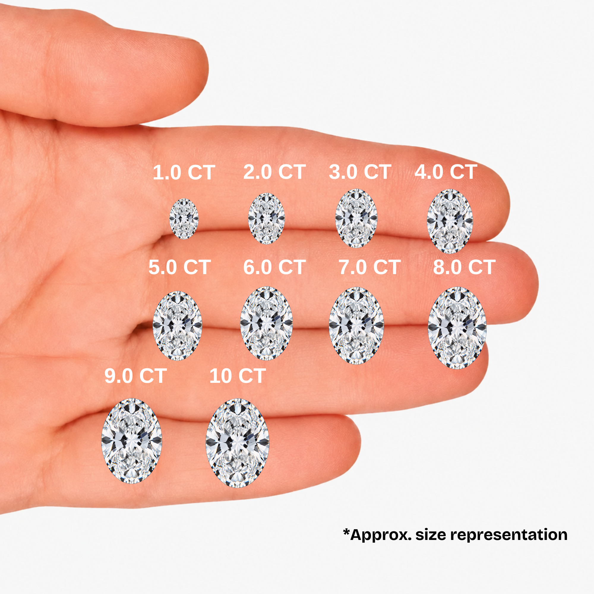 Choose Your Size - 14K White Gold IGI Oval Diamond Stud Earrings (2.0ct-20ct total)