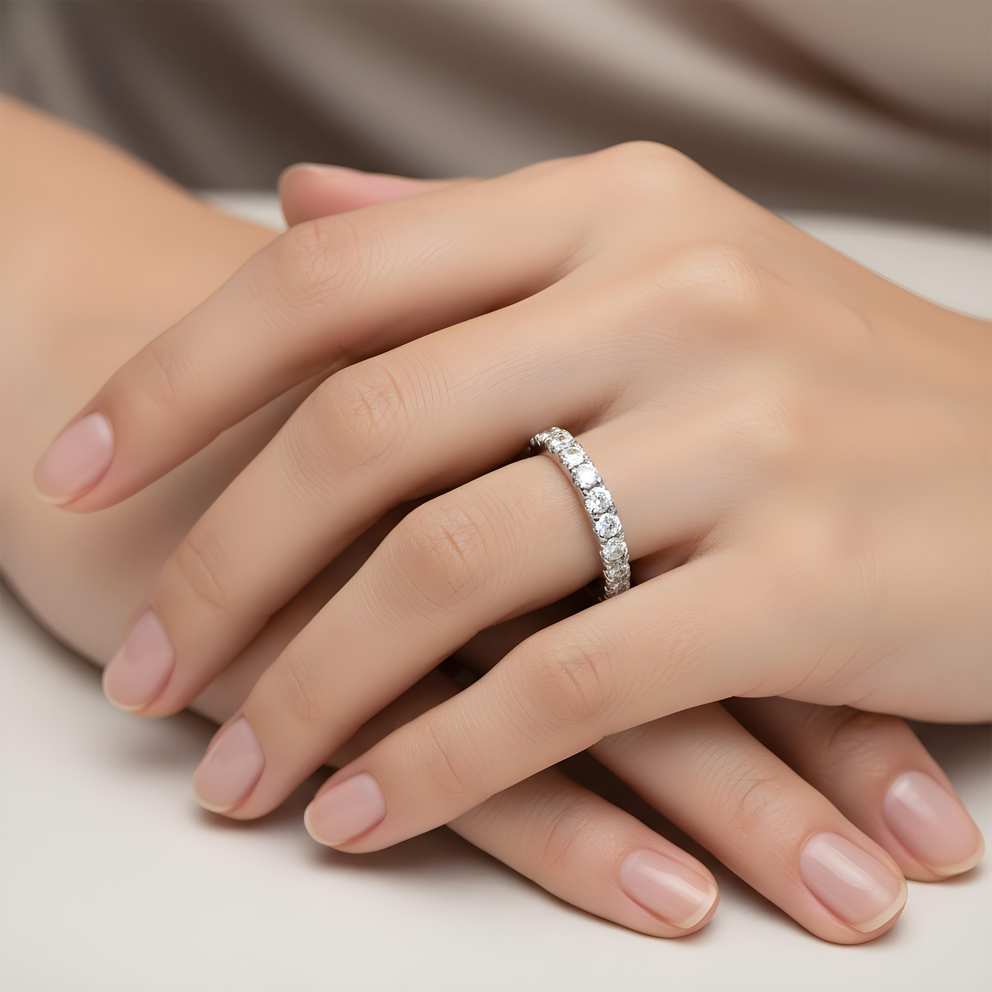 Platinum Round Diamond Eternity Ring 1.41ct (Size 6)
