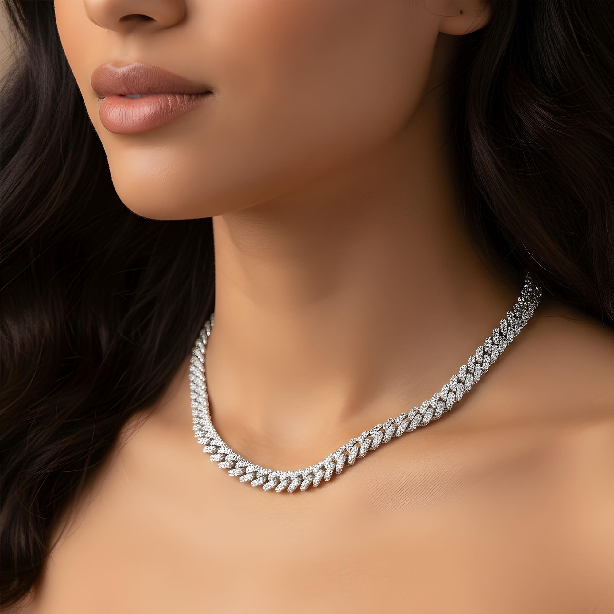 14K Yellow Gold Round Diamond Cuban Link Chain 34.0ct
