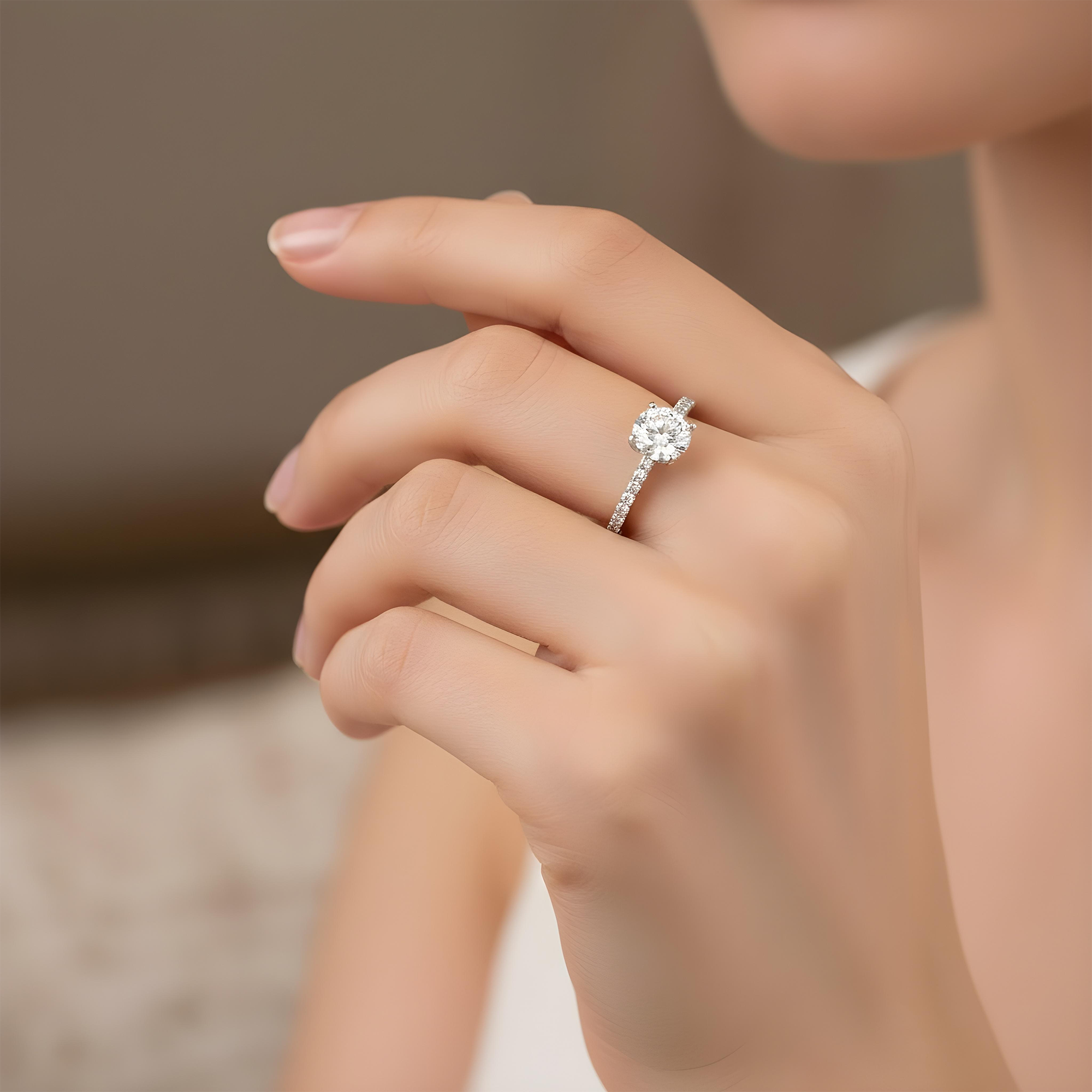 18K Yellow Gold 1.55ct Round Diamond Engagement Ring 1.87ctw