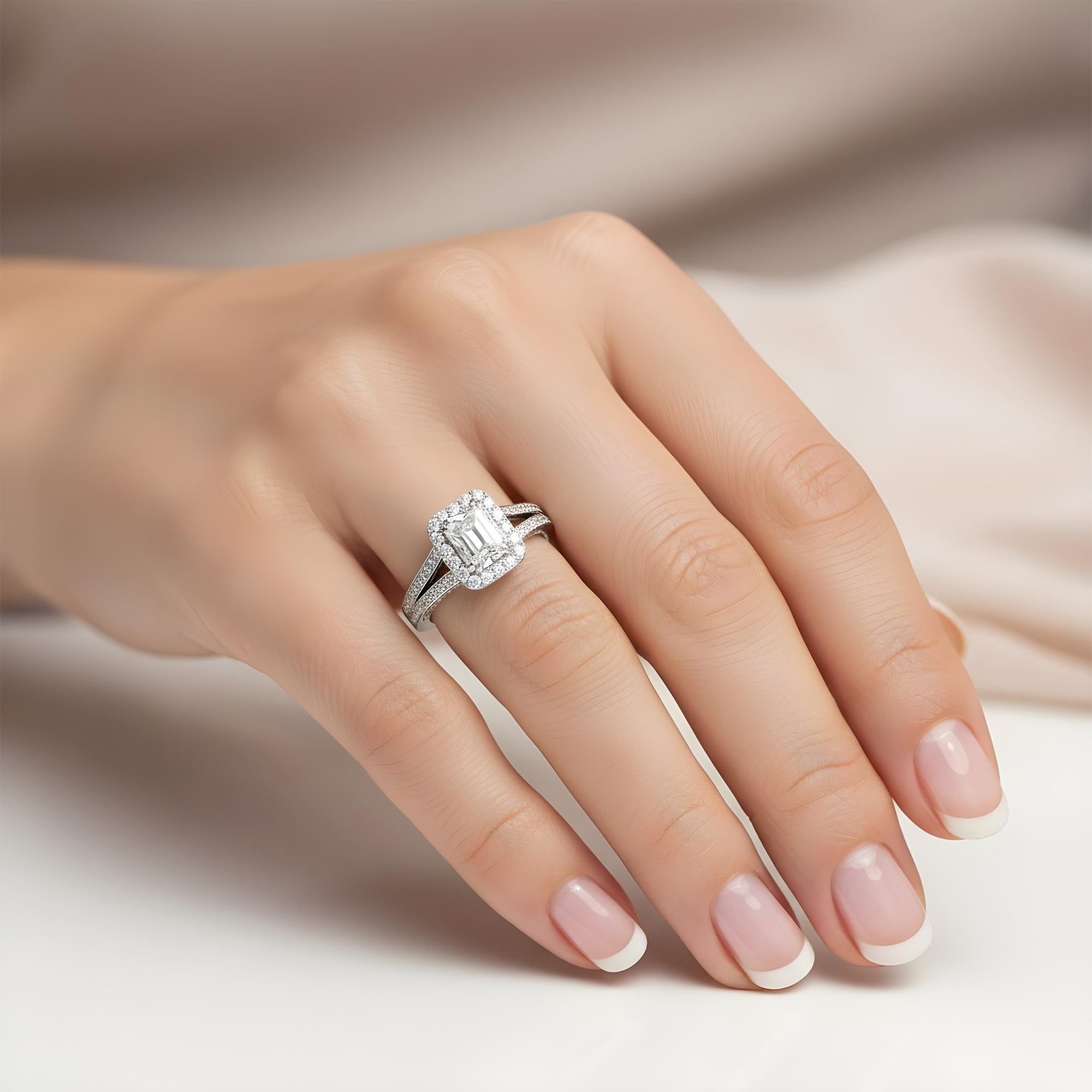 18K Rose Gold 2.0ct Radiant Cut Diamond Engagement Ring 2.65ctw