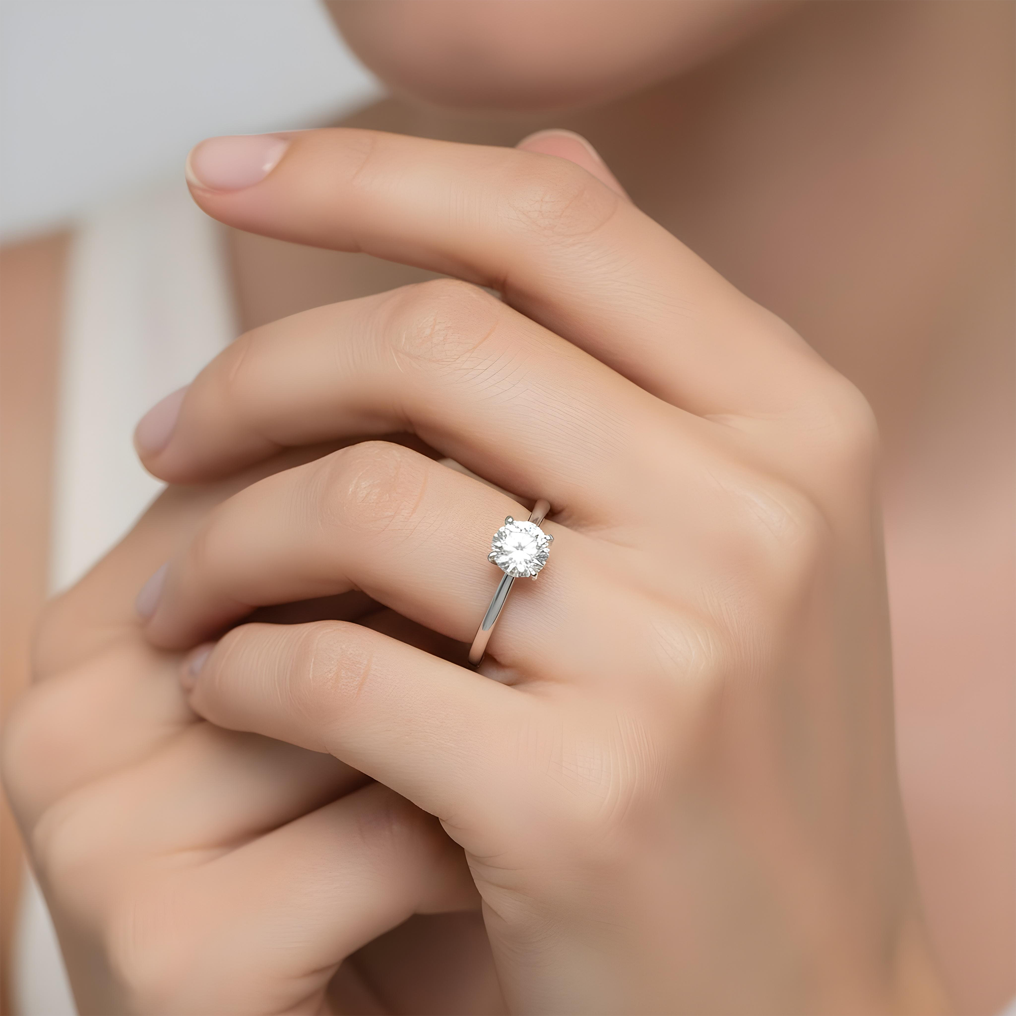 14K Rose Gold Round Solitaire Diamond Engagement Ring 1.16ct