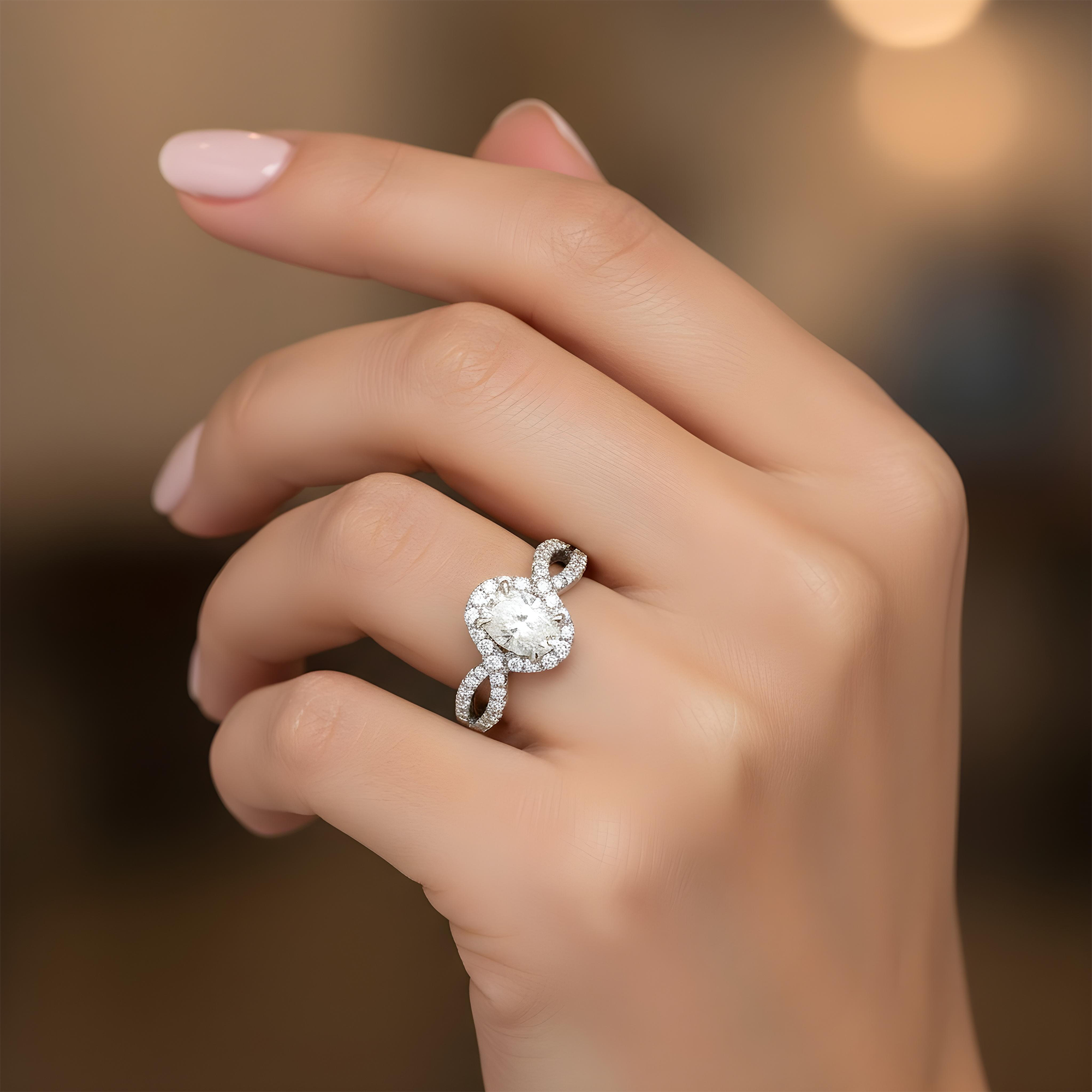 14K Rose Gold 1.02ct Oval Diamond Engagement Ring 1.52ctw
