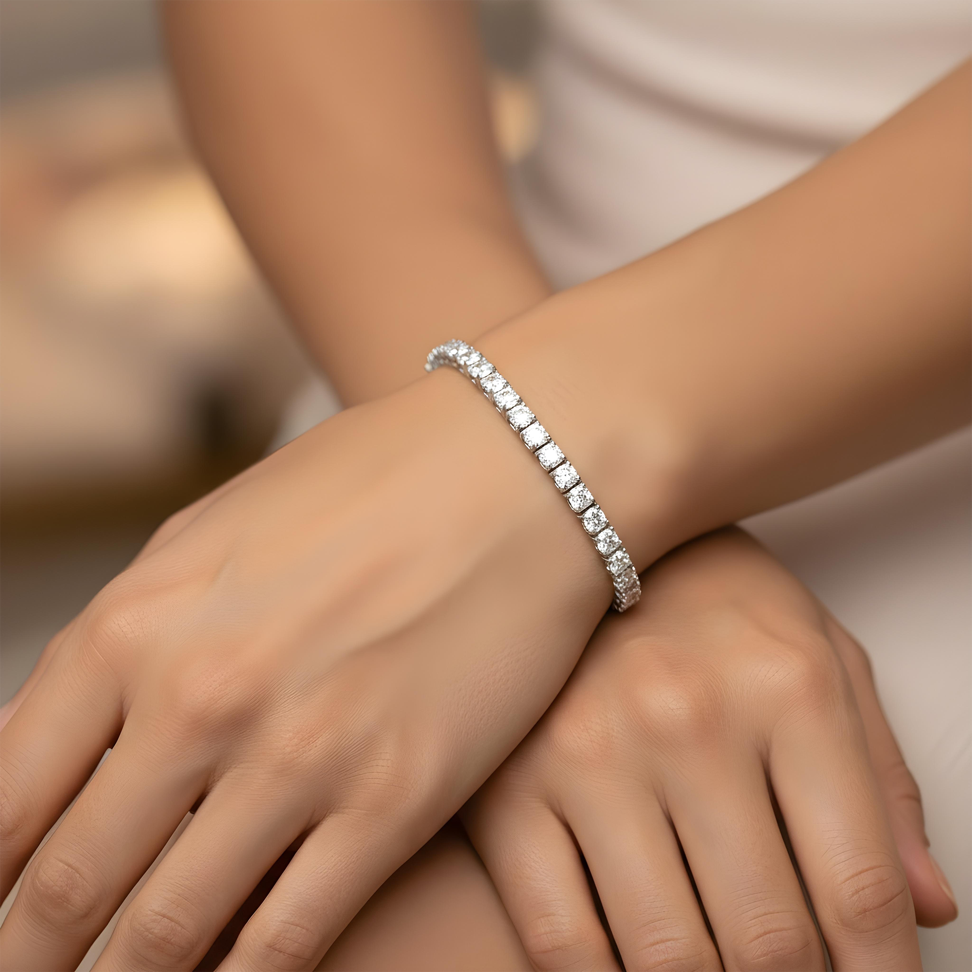 18K Rose Gold Round Diamond Tennis Bracelet 8.30ct