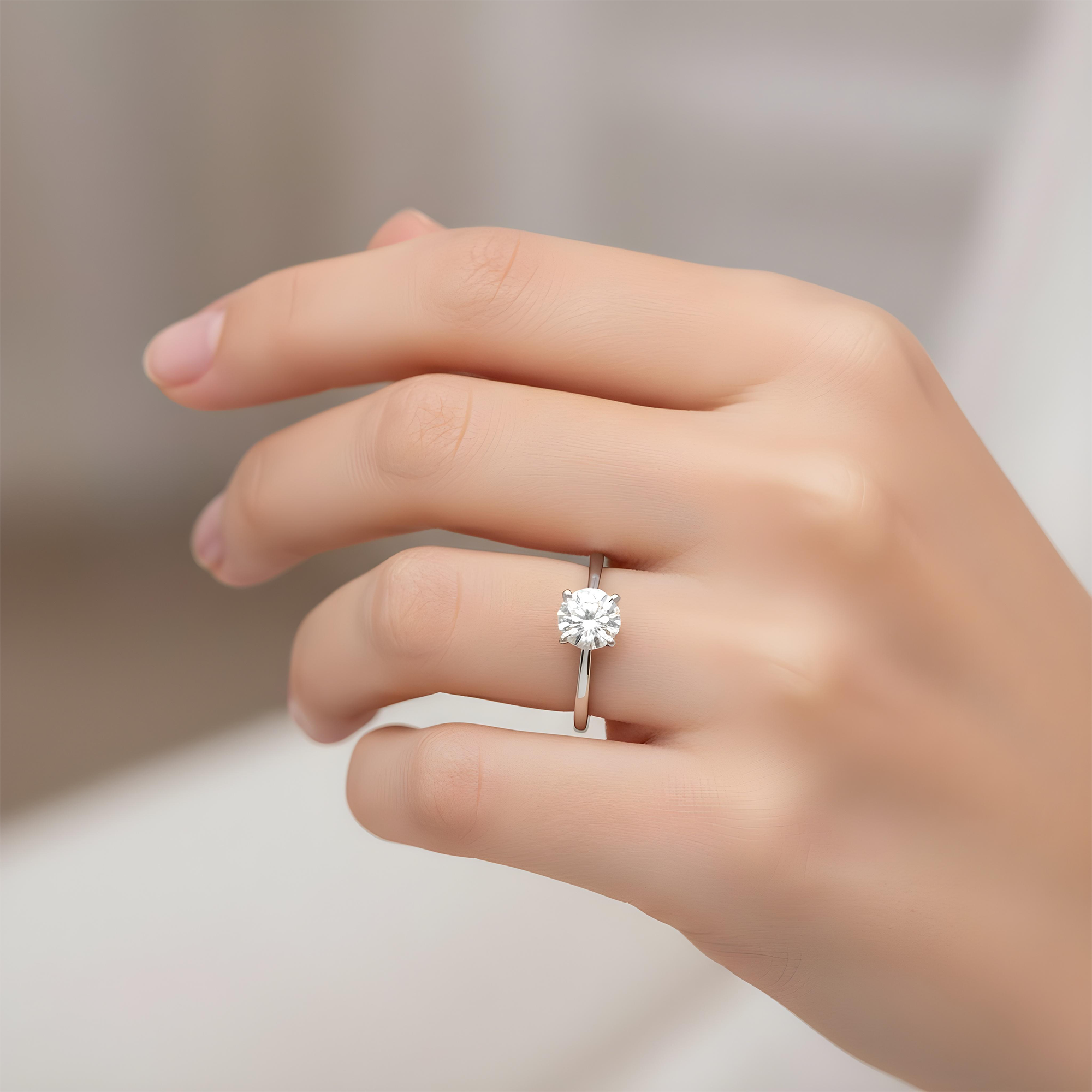 14K Rose Gold Round Solitaire Diamond Engagement Ring 1.16ct