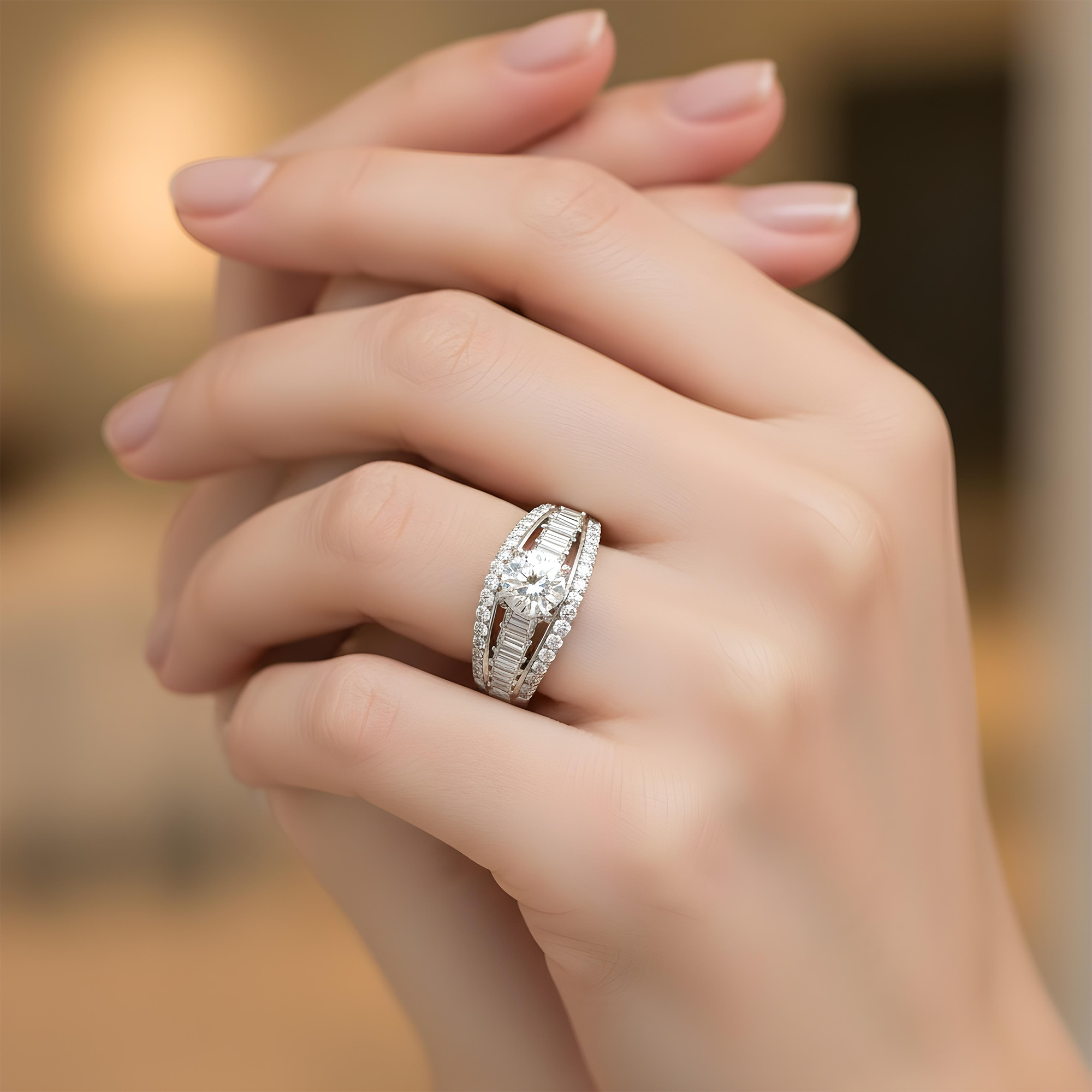 14K Rose Gold 1.0ct Round Diamond Engagement Ring 2.47ctw