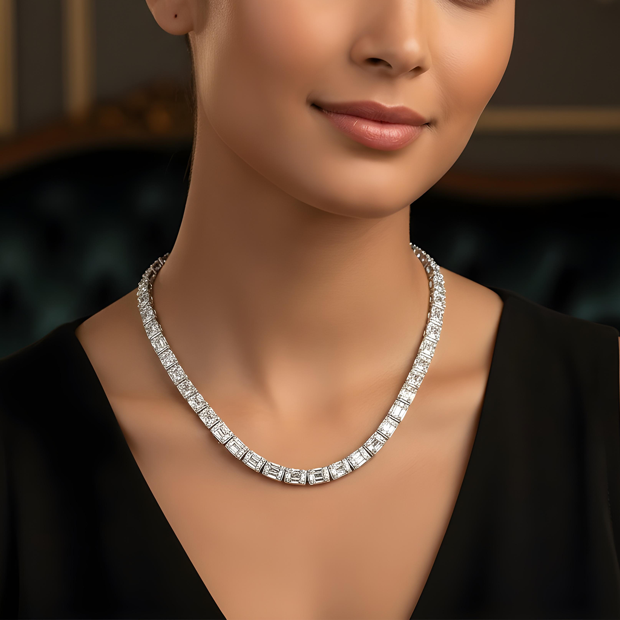 14K Yellow Gold Baguette & Round Diamond Chain 22.33