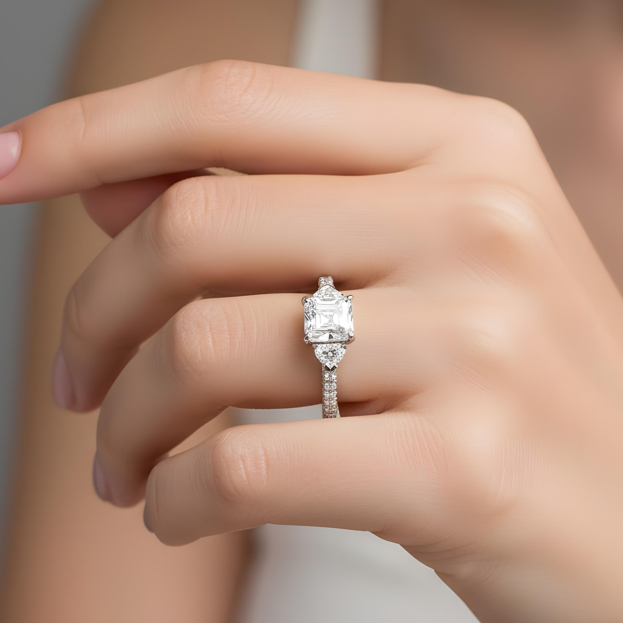 GIA 18K Rose Gold Asscher Cut Diamond Engagement Ring 7.82ctw