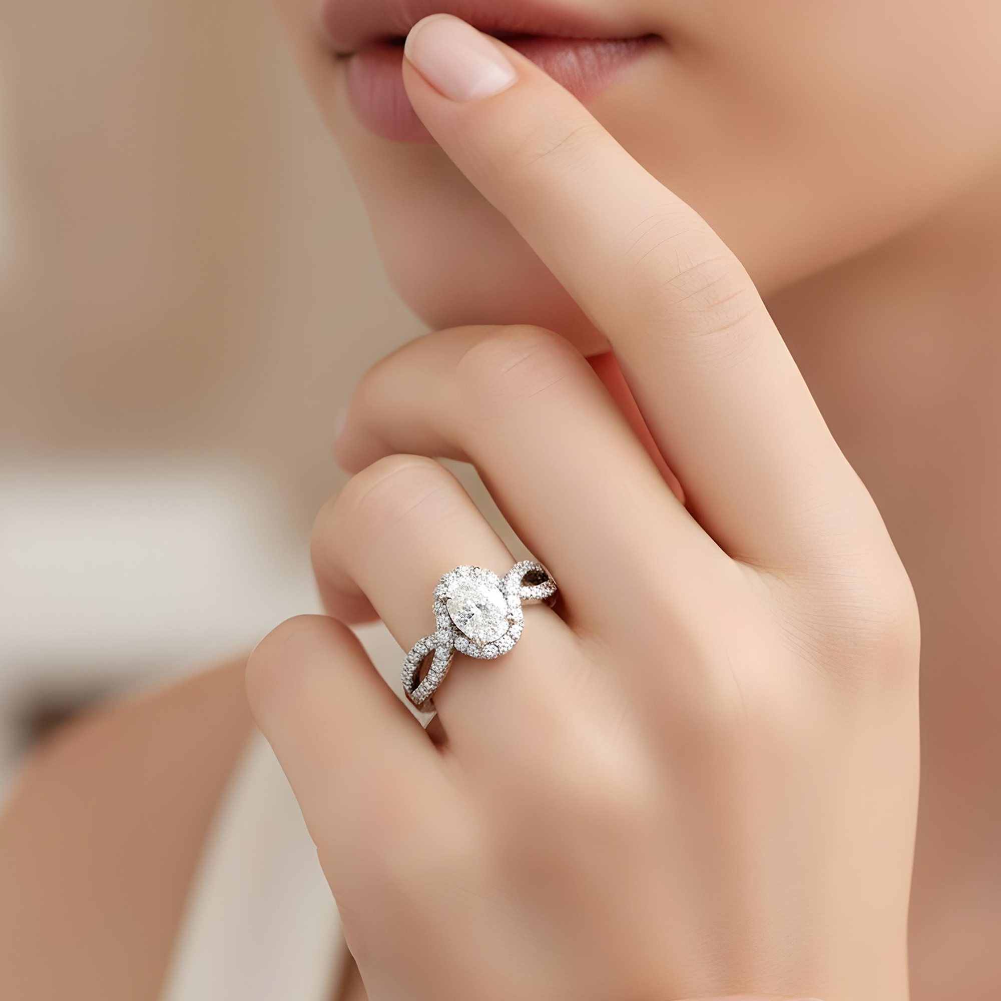 14K Rose Gold 1.02ct Oval Diamond Engagement Ring 1.52ctw