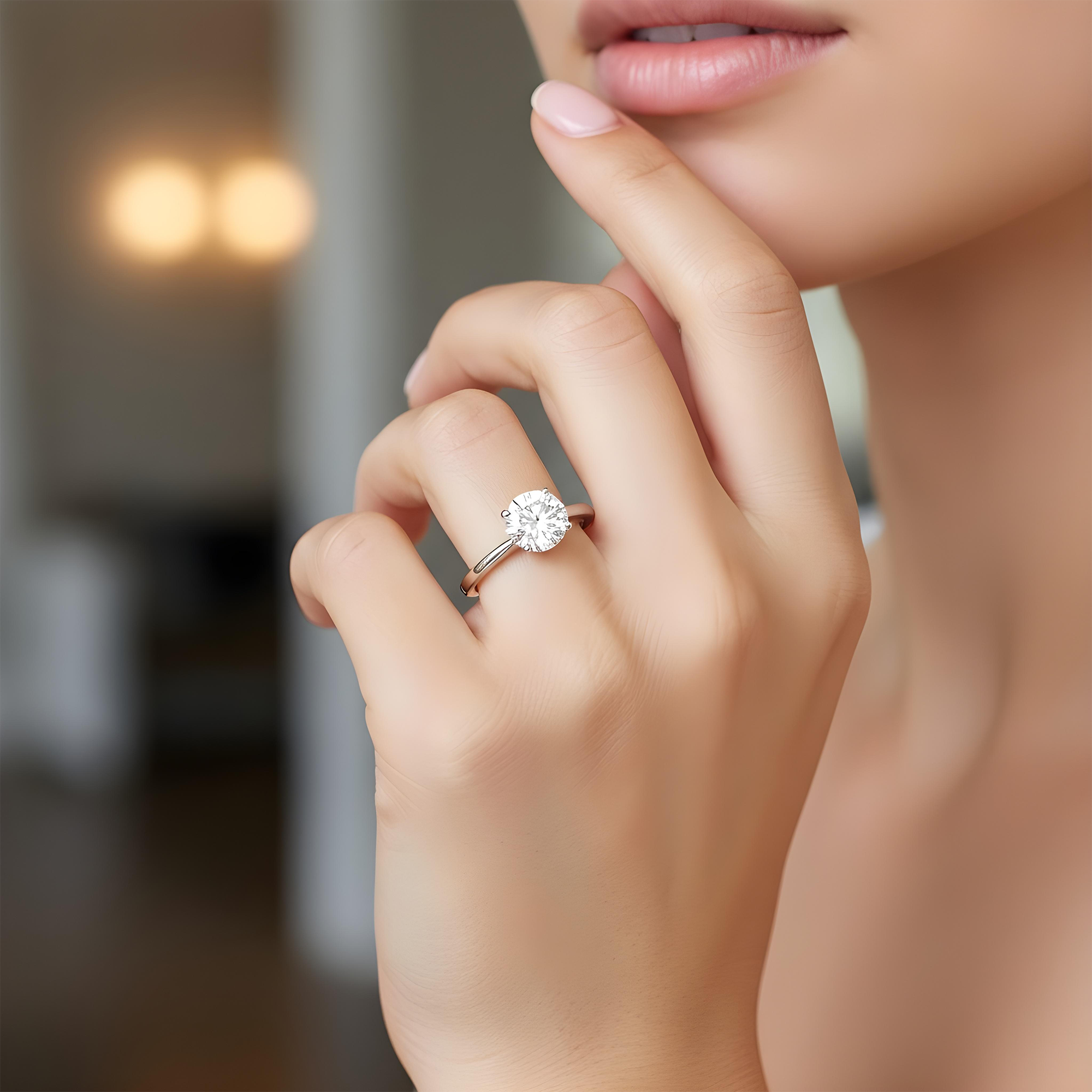 Platinum 1.20ct Round Cut Solitaire Diamond Engagement Ring