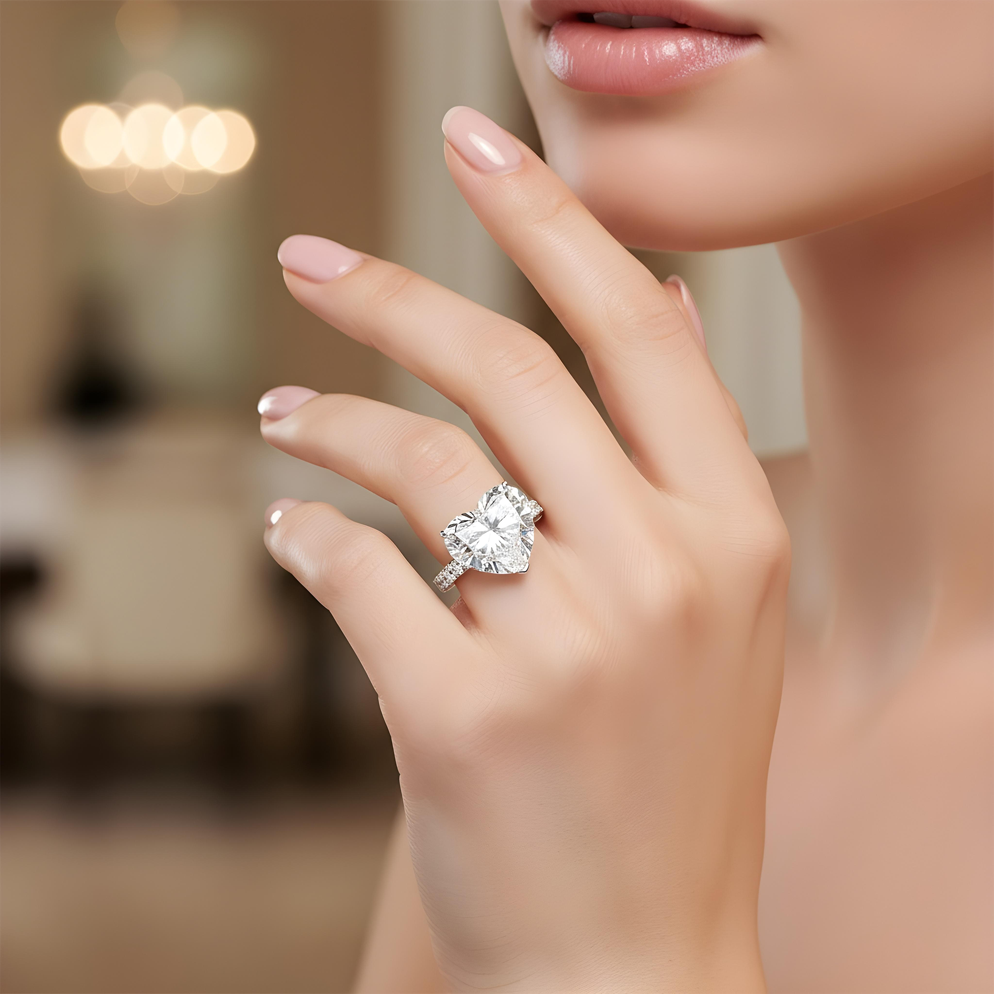 GIA Platinum 10.79ct Heart Cut Diamond Engagement Ring 12.19ctw