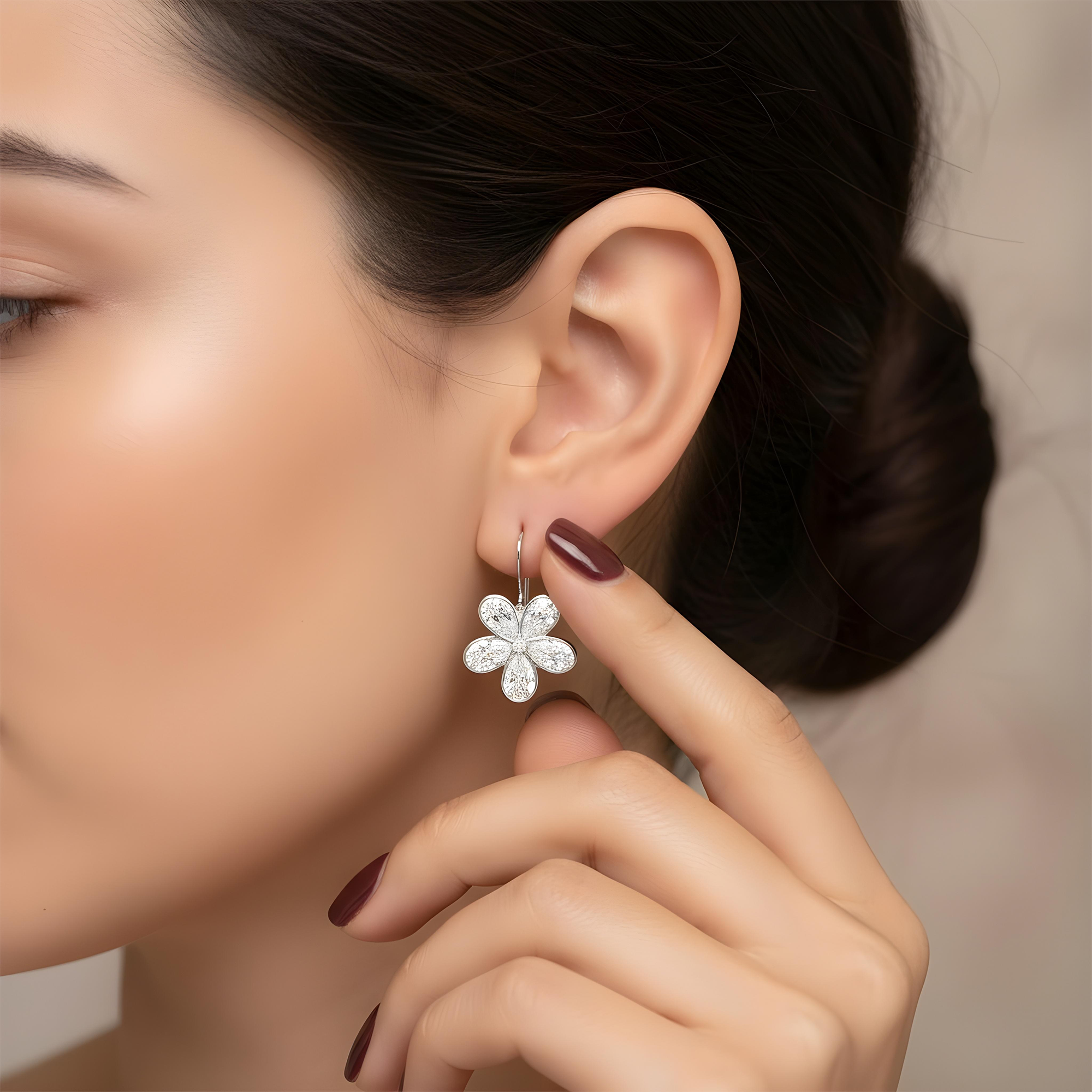 14K Yellow Gold Bezel Set Oval Cut Flower Drop Earrings 10.40ctw