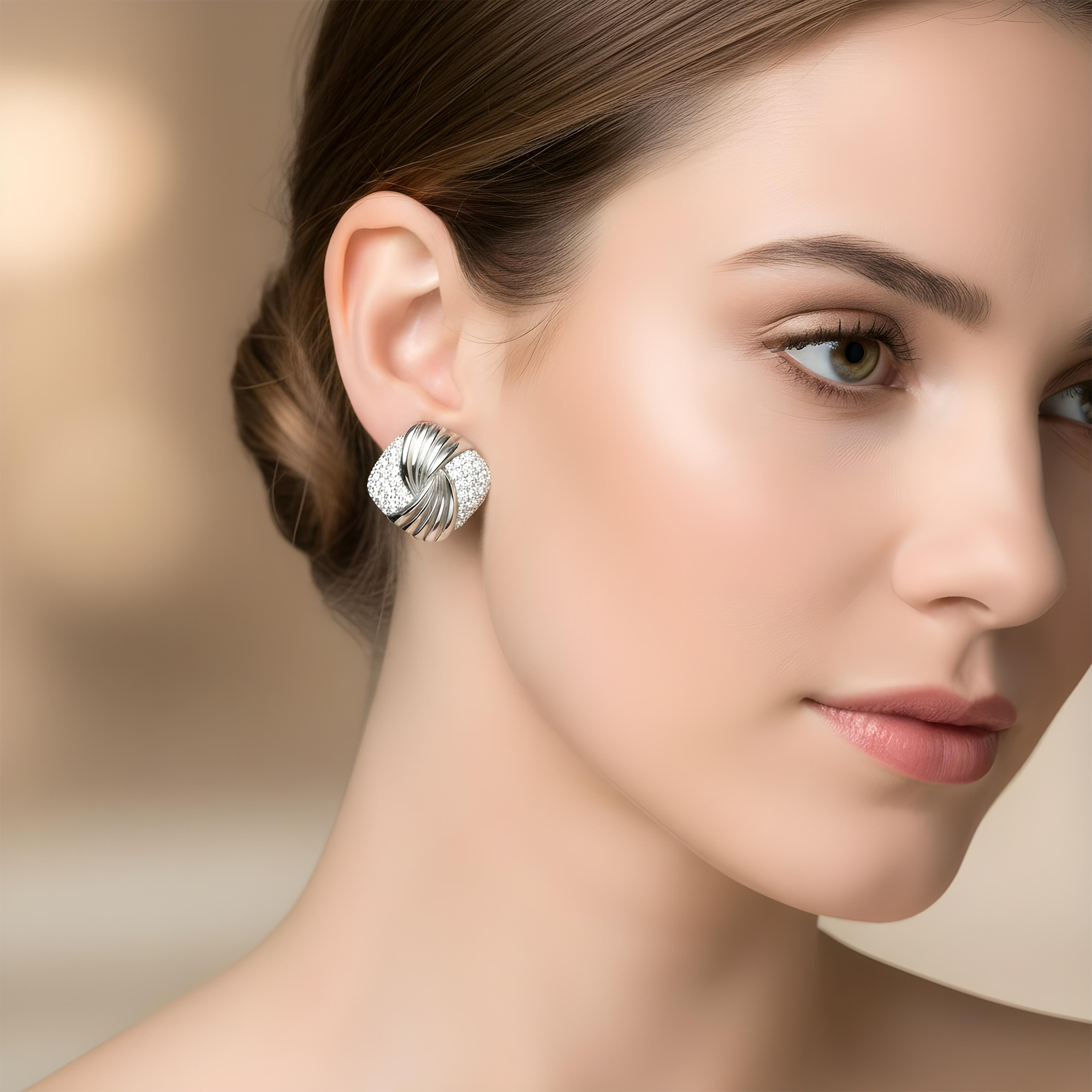 14K Yellow Gold Round Diamond Stud Earrings 2.87ctw