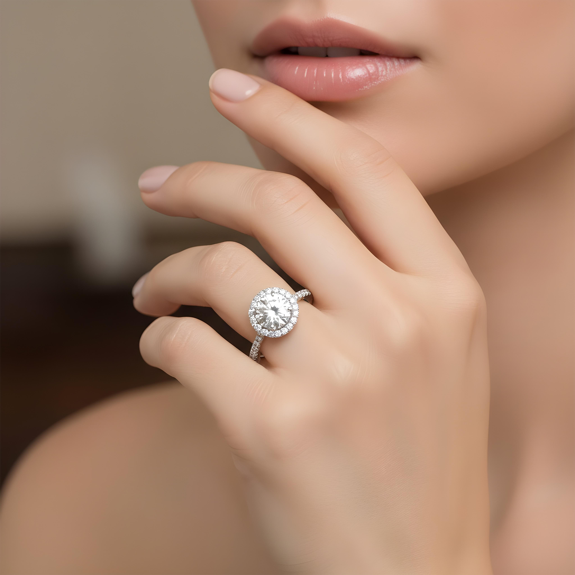 18K Yellow Gold 2.03ct Round Diamond Engagement Ring 2.83ctw