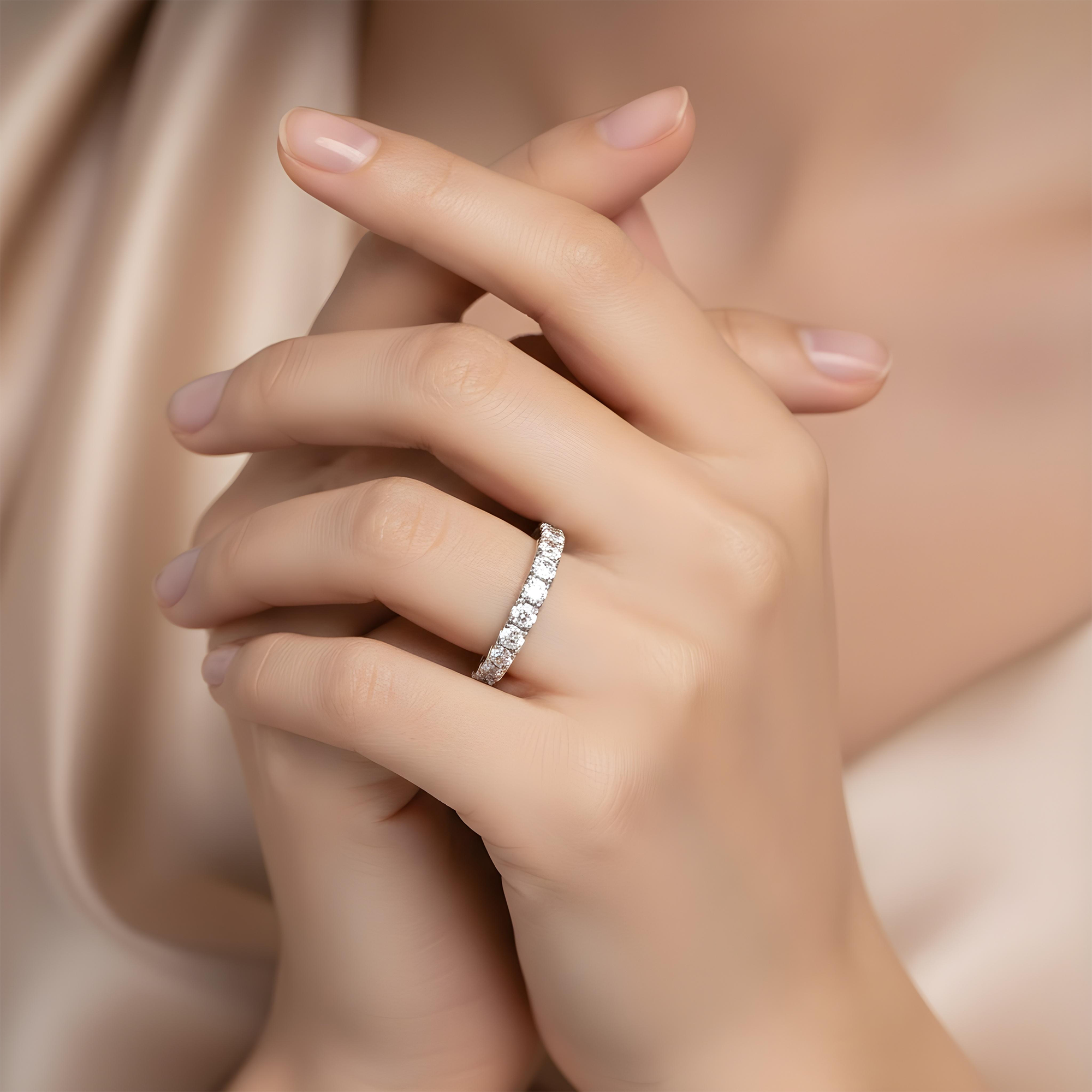 Platinum Round Diamond Eternity Ring 1.41ct (Size 6)