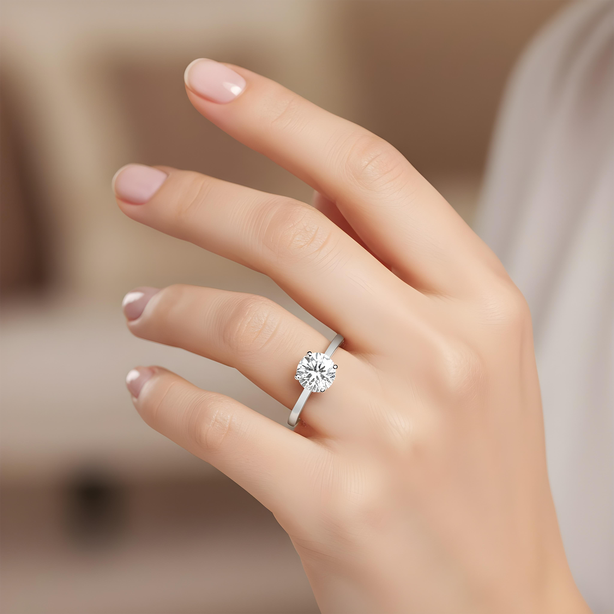 Platinum 1.20ct Round Cut Solitaire Diamond Engagement Ring